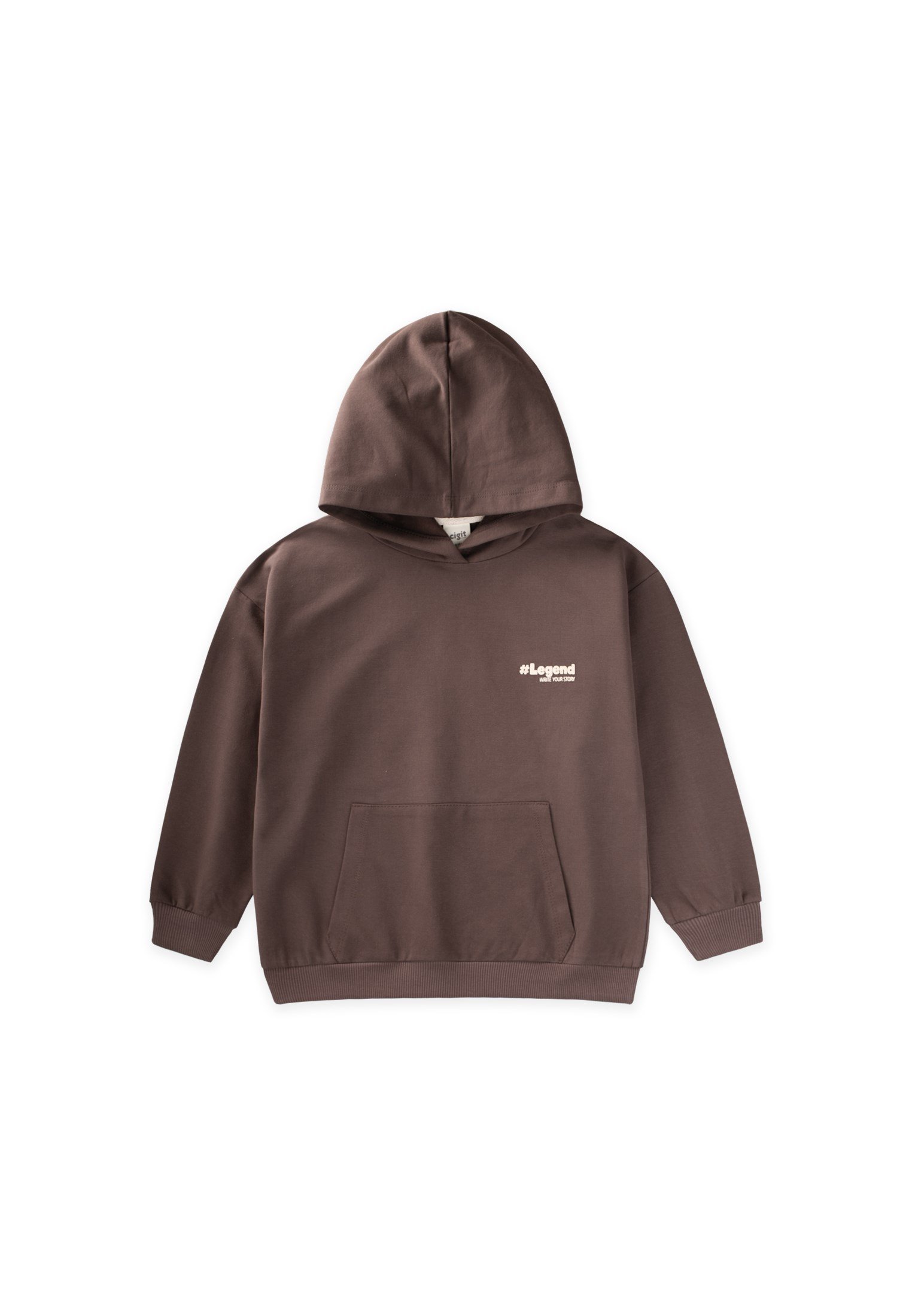 CigitKapşonlu Cepli Sweatshirt 8-12 Yaş KAHVERENGİ