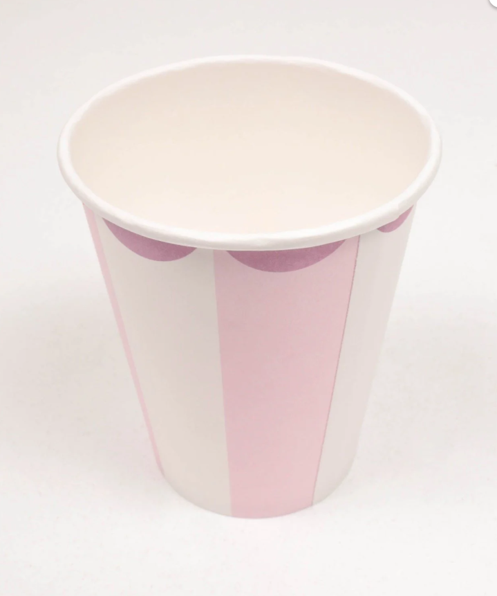 Cigit8'Lı Karton Bardak Pembe Dilimli Desen