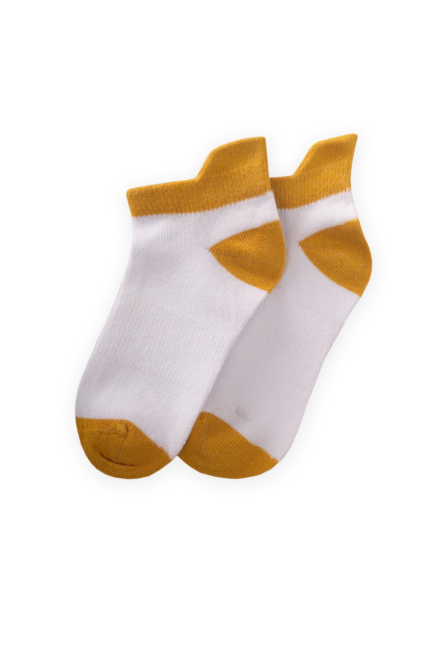 CigitBurnu Topuğu Rekli Çocuk Patik Çorap 5-12 Yaş HARDAL SARI