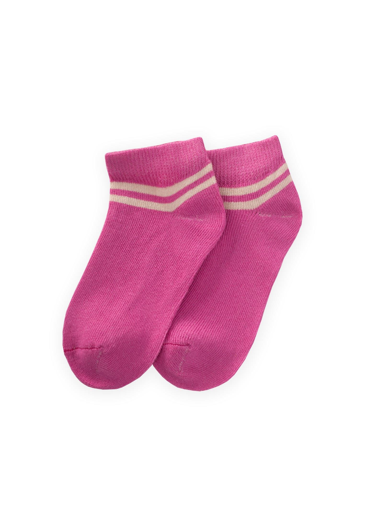 CigitHam Çizgili Çocuk Patik Çorabı 5-12 Yaş FUŞYA