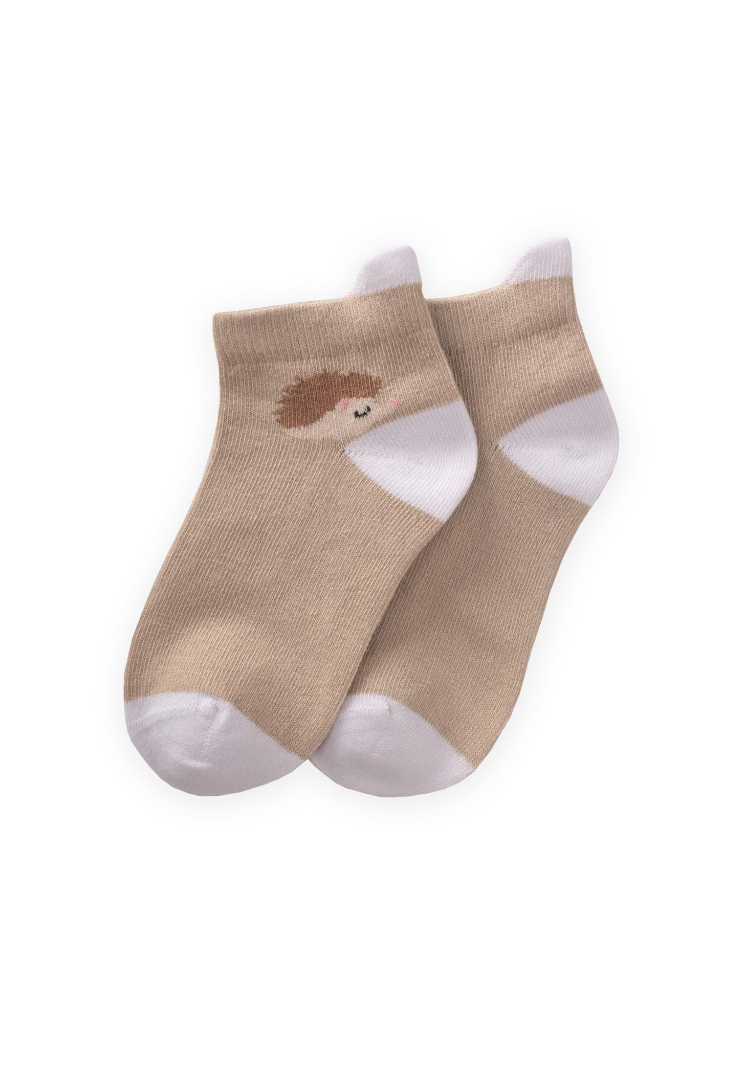 CigitKirpi Desen çocuk Patik Çorabı 5-12 Yaş BEJ