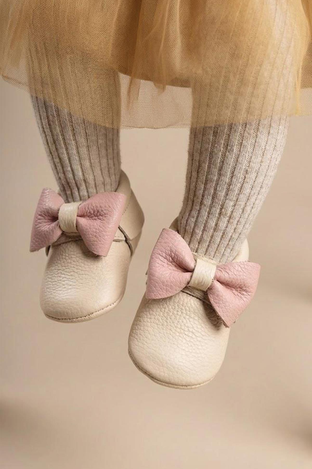 CigitDeri Bebek Ayakkabı 17-21 Numara EKRU PUDRA