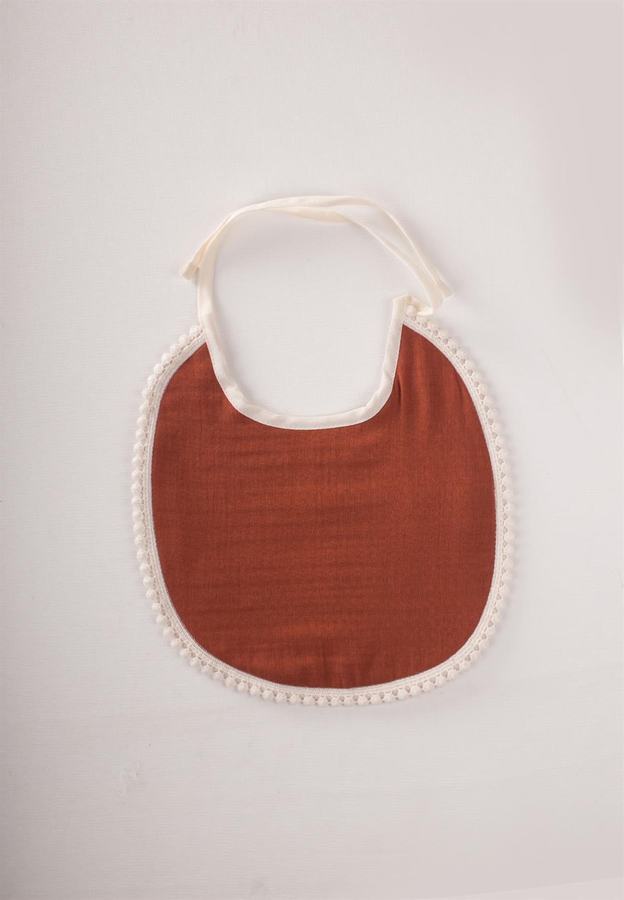 CigitBağlamalı Ponponlu Mama Önlüğü 25 cm RUST