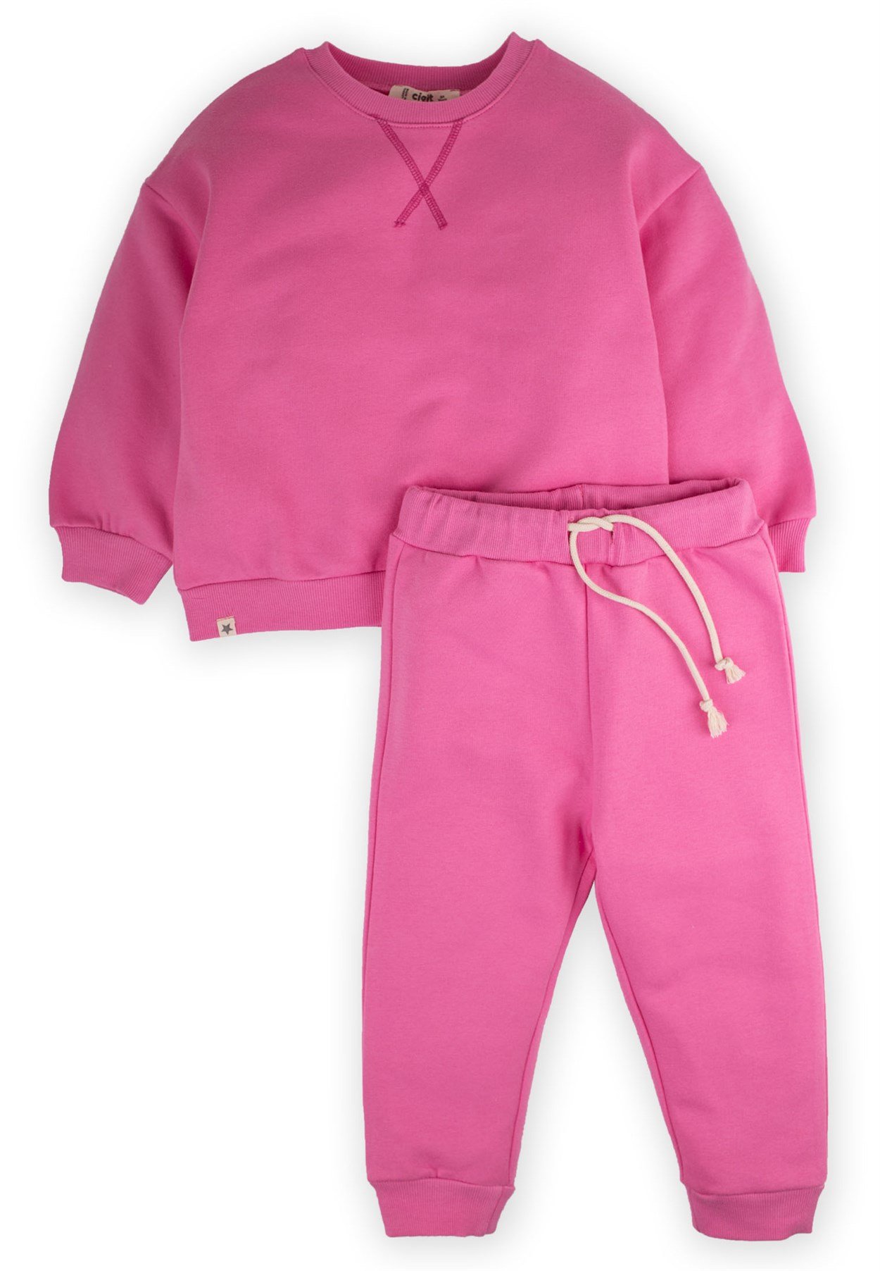 CigitBasıc Karyoka Detaylı Sweatshirt Takım 3-8 Yaş pembe