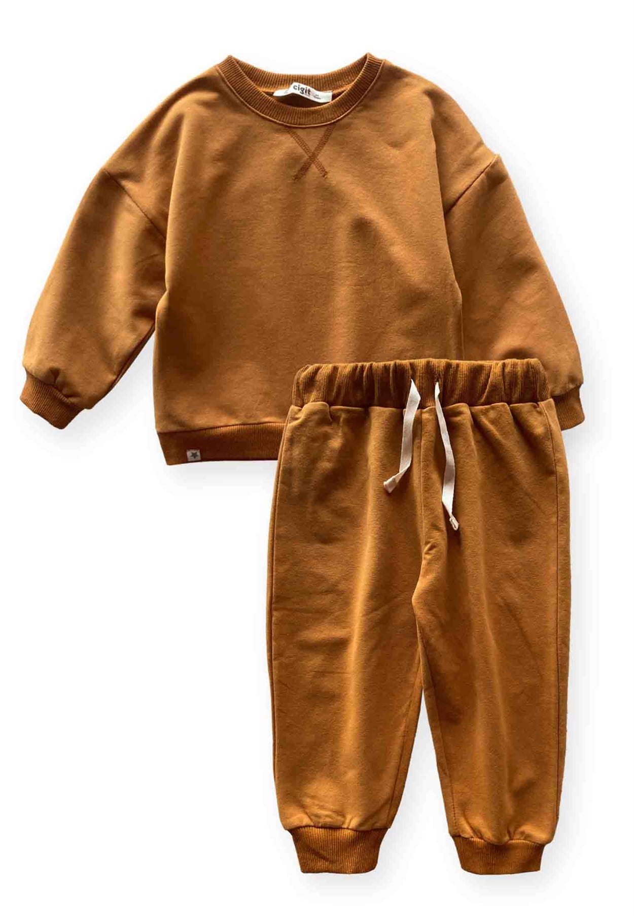 80958 - 5082Basıc Karyoka Detaylı Sweatshirt Takım 3-8 Yaş oranj - Yeni SezonCigitBasıc Karyoka Detaylı Sweatshirt Takım 3-8 Yaş oranj 
