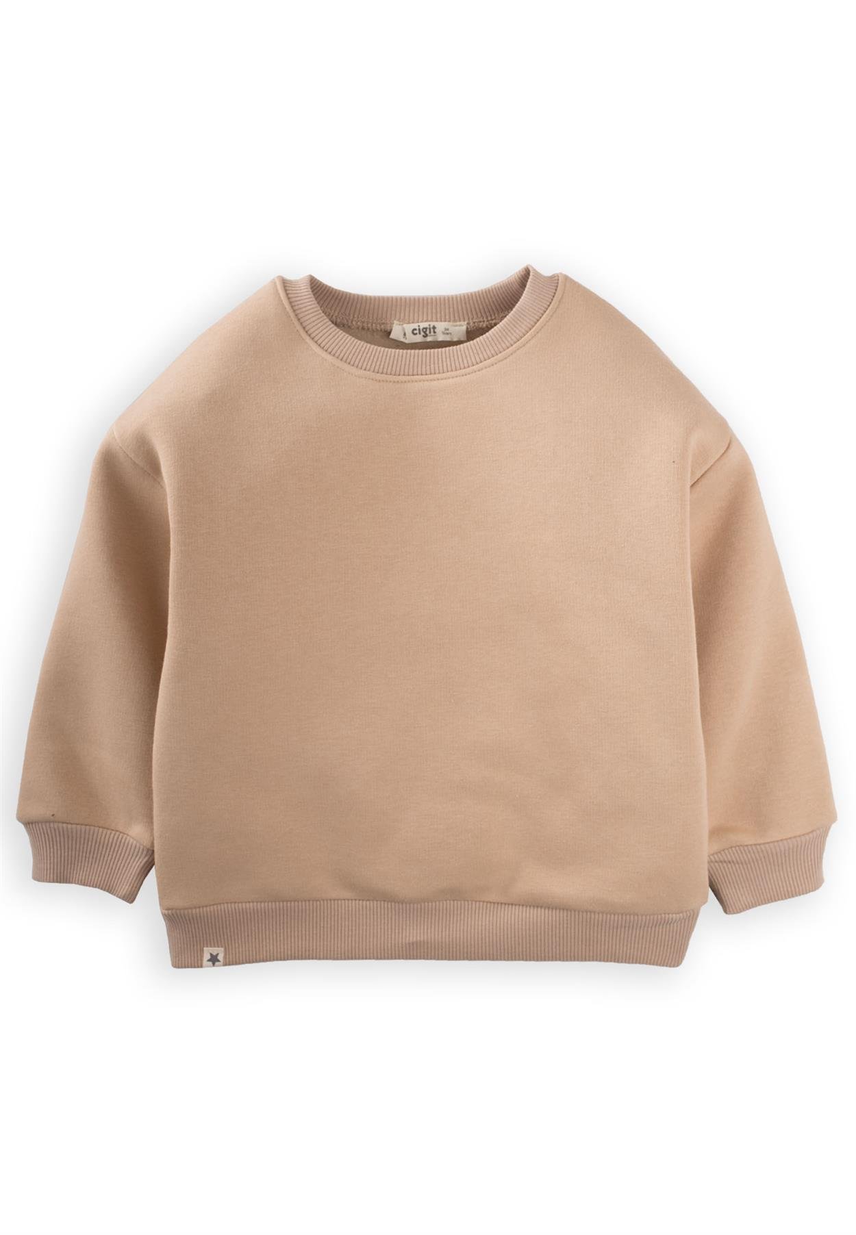 CigitBasic Sweatshirt 2-8 Yaş Bej