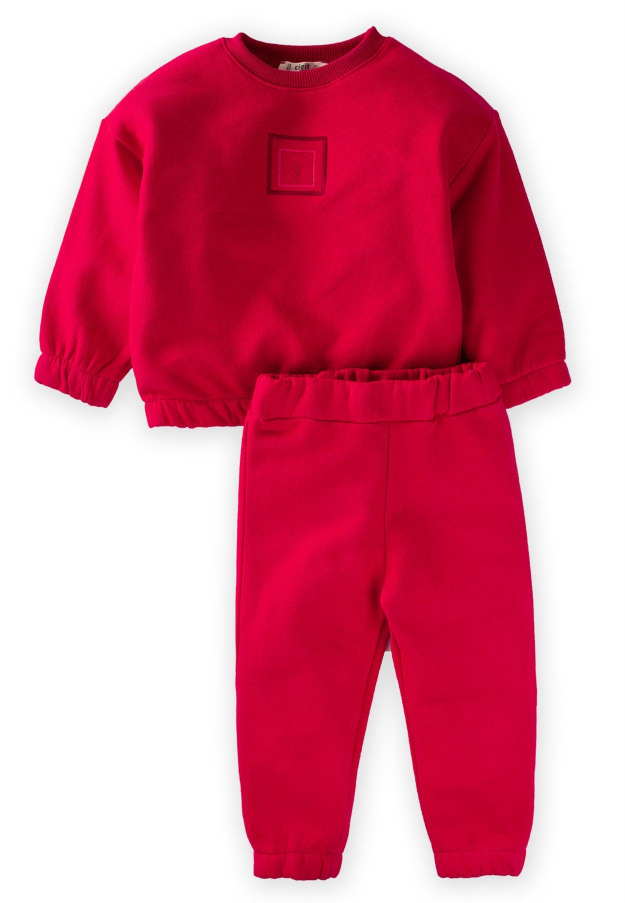CigitBasic Sweatshirt Takım 2-8 Yaş Kırmızı