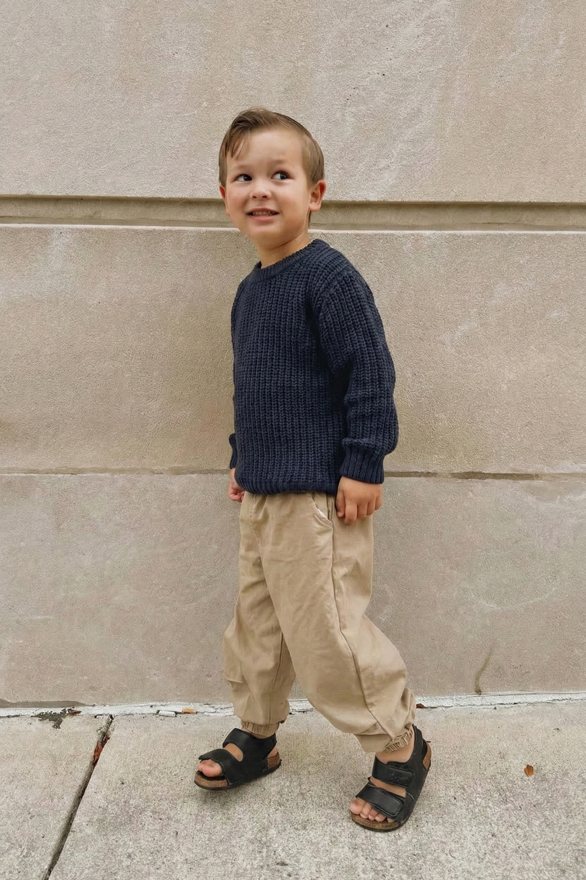 CigitCrew Neck Thessaloniki Knit Sweater 2-8 Years Indigo Blue