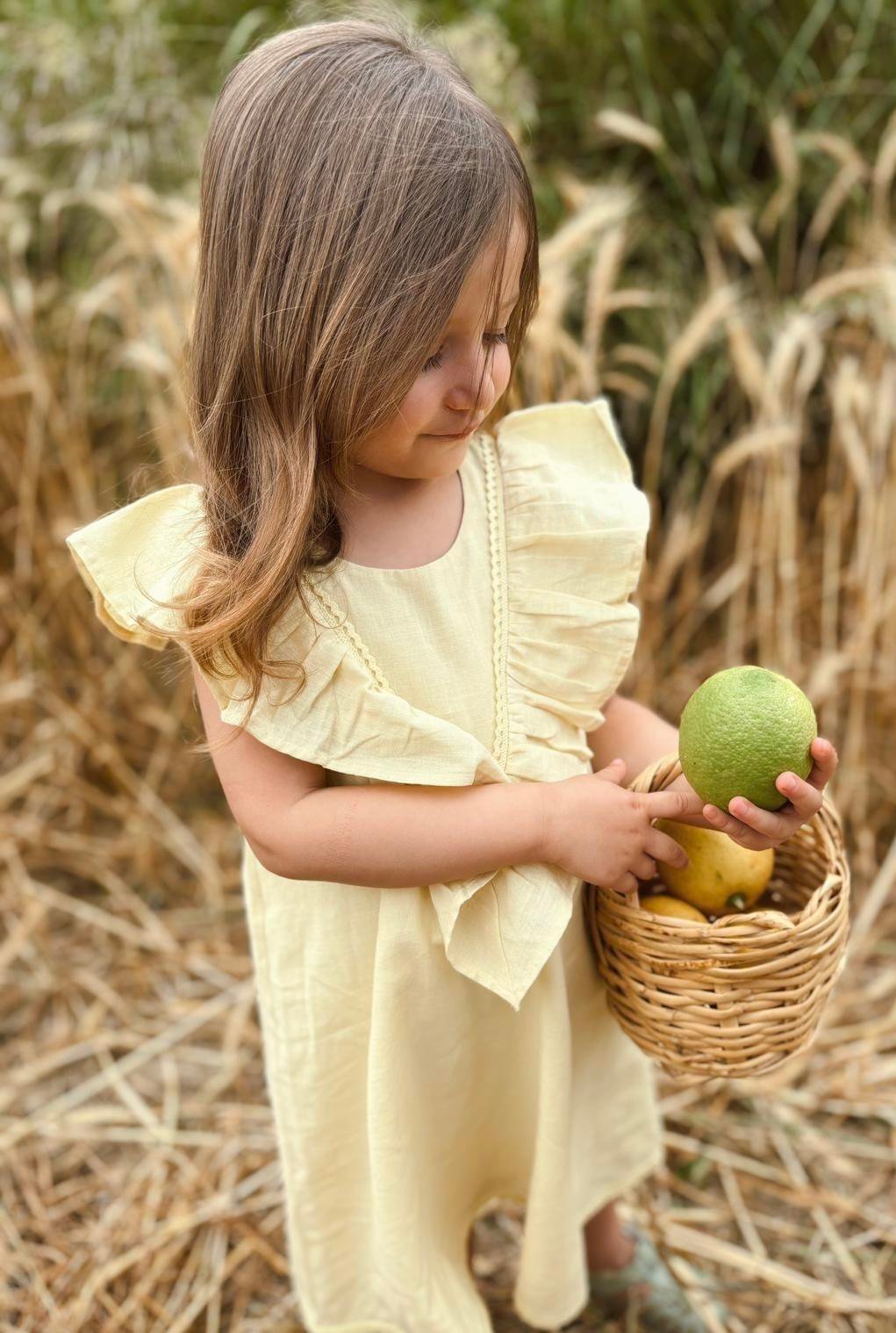 CigitLace Dress 2-7 Years YELLOW