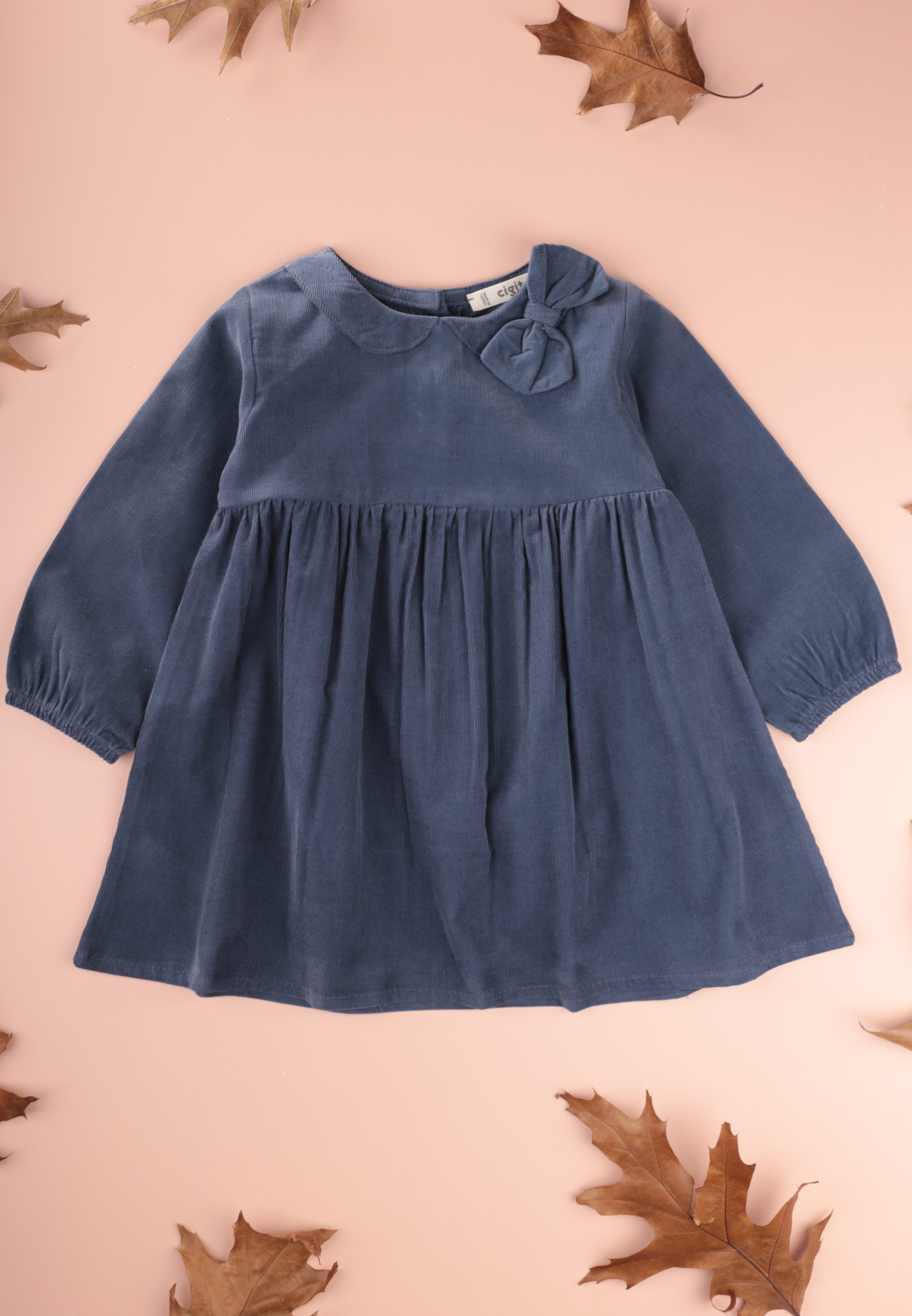 CigitKadife Elbise 1-8 Yaş LACİVERT