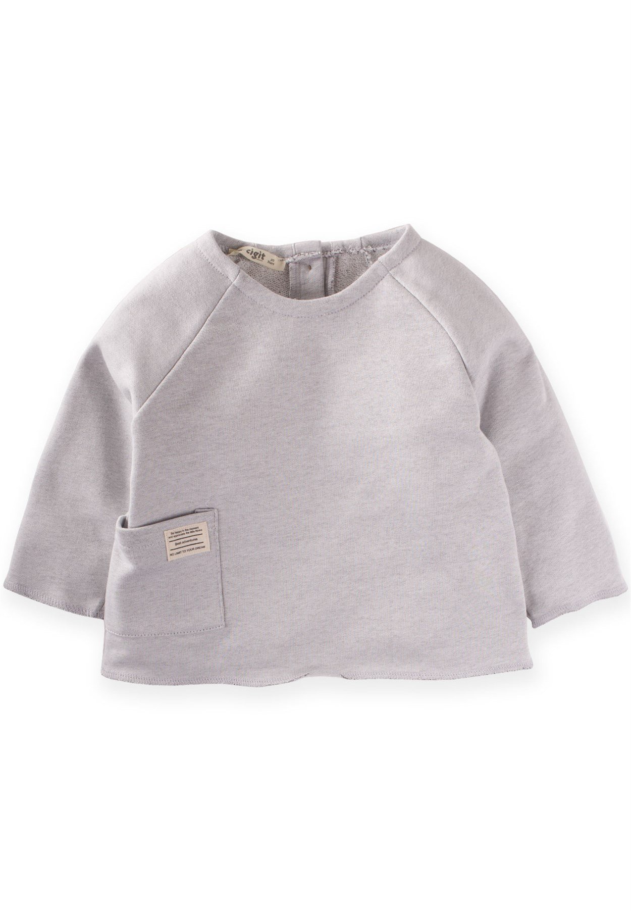 81011 - 5004Cigit - Reglan Kol Cepli Sweat 2-8 Yaş GriCigitReglan Kol Cepli Sweat 2-8 Yaş Gri