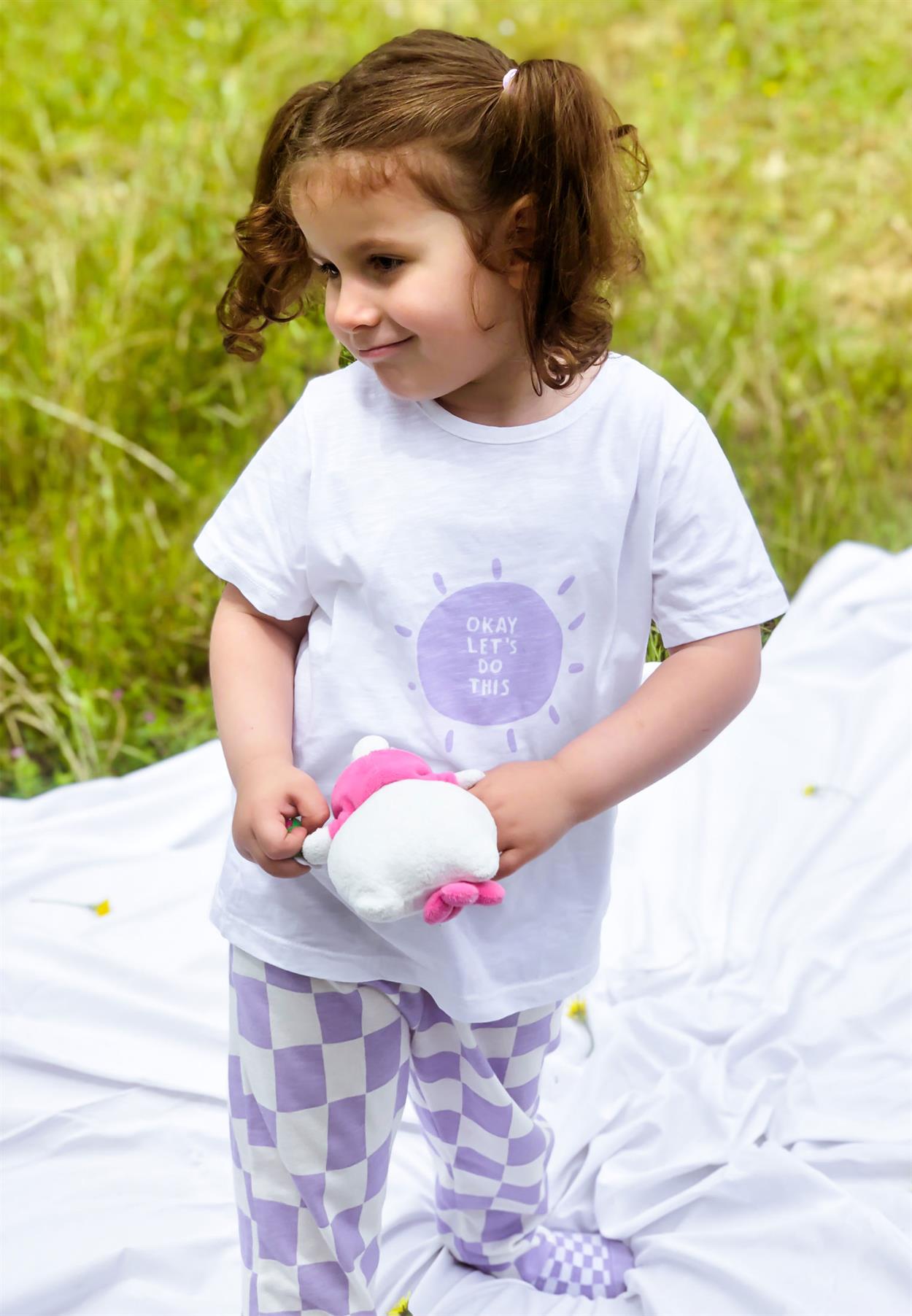 CigitChecker Printed Pajamas Set Ages 2-8 Off White