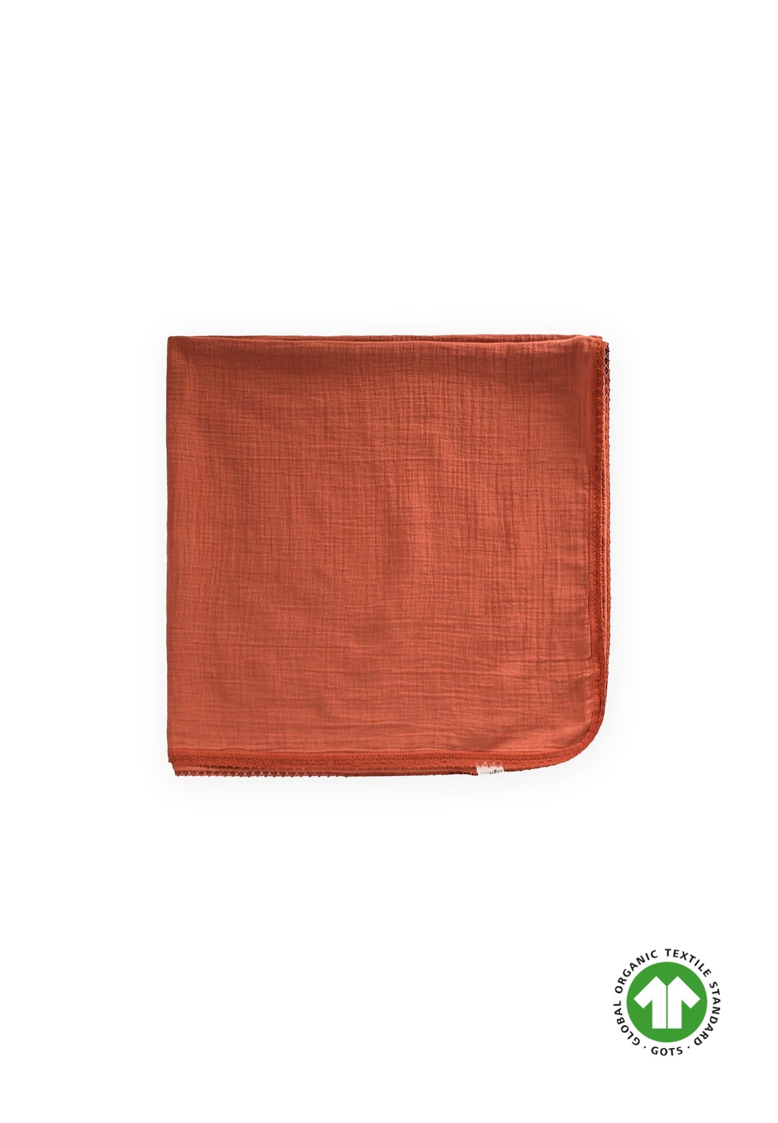 CigitDantel İşlemeli Tekkat Müslin Battaniye 100X100 cm +/- 3 cm Rust