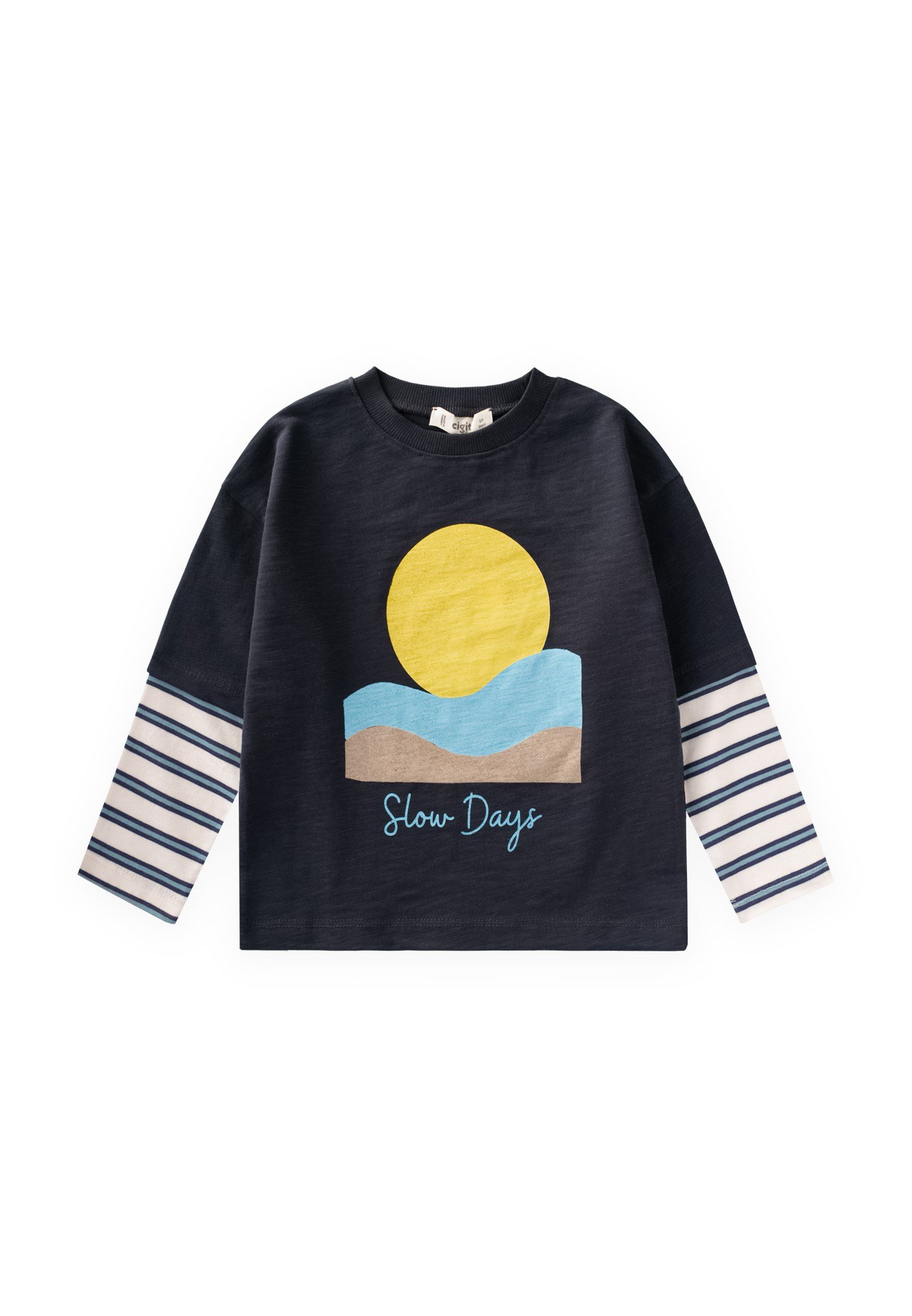 CigitDesnli T-Shirt 2-10 Yaş Lacivert