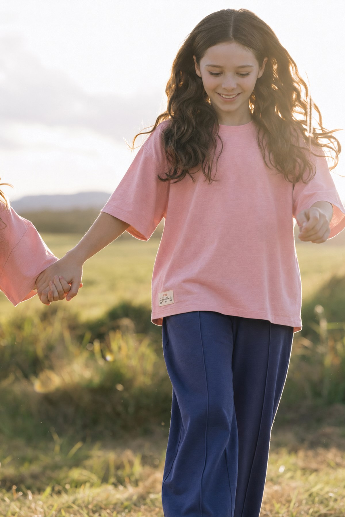 CigitDüşük Kol T-Shirt Takım 5-12 Yaş Pembe