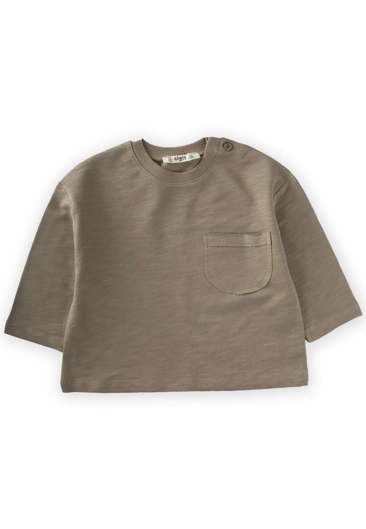 70967 - 5020Fırsat Ürünü - Cepli Oversize Mevsimlik Sweatshirt 1-5 Yaş VizonCigitCepli Oversize Mevsimlik Sweatshirt 1-5 Yaş Vizon