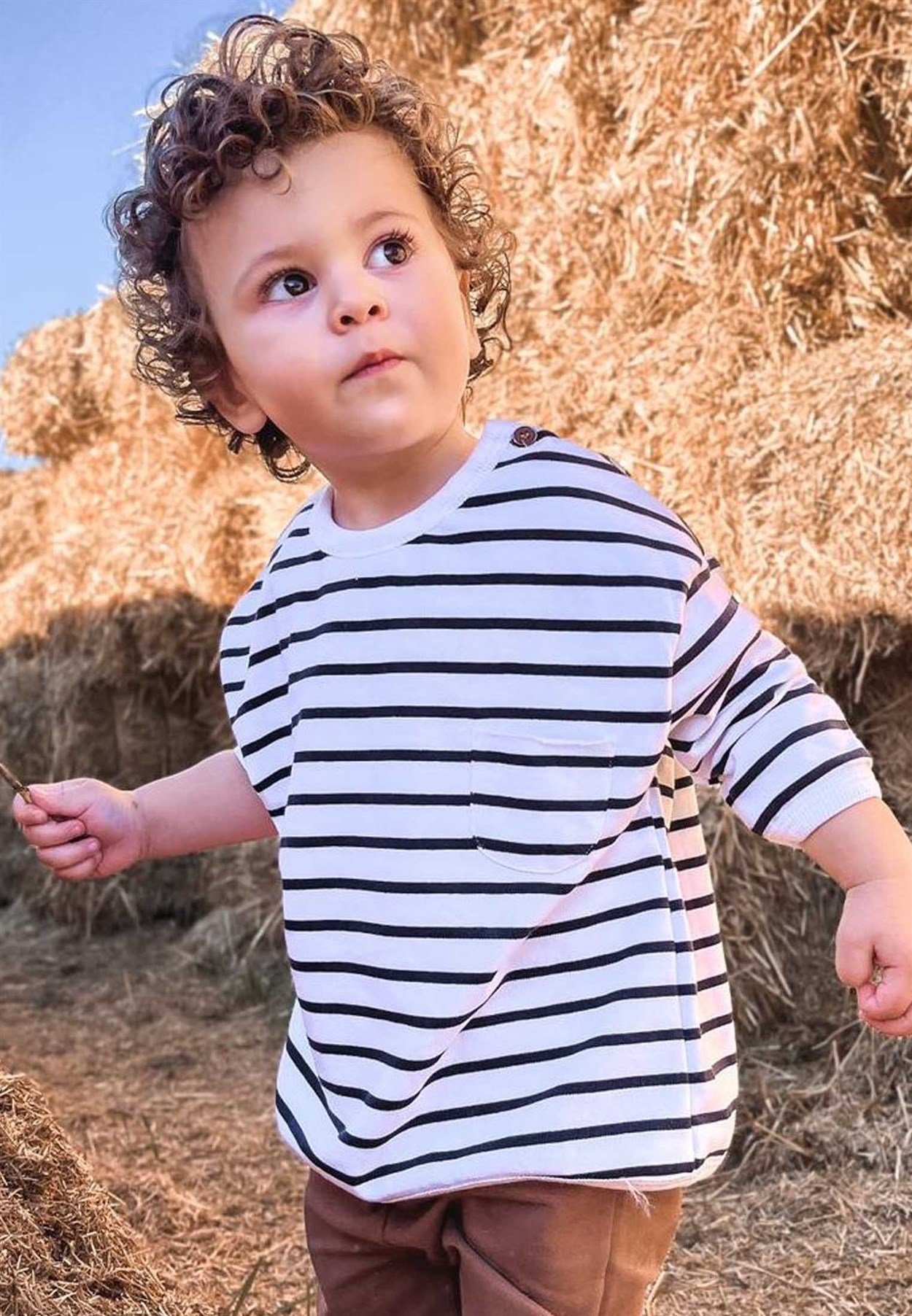 CigitGeniş Kesim Sweat 1-5 Yaş Beyaz