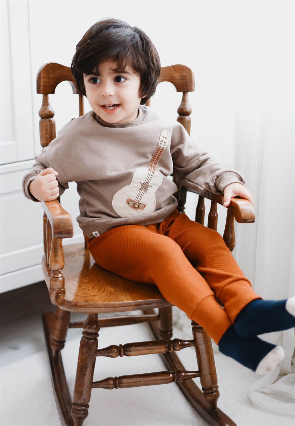 CigitGitar Aplikeli Sweatshirt 2-9 Yaş Vizon