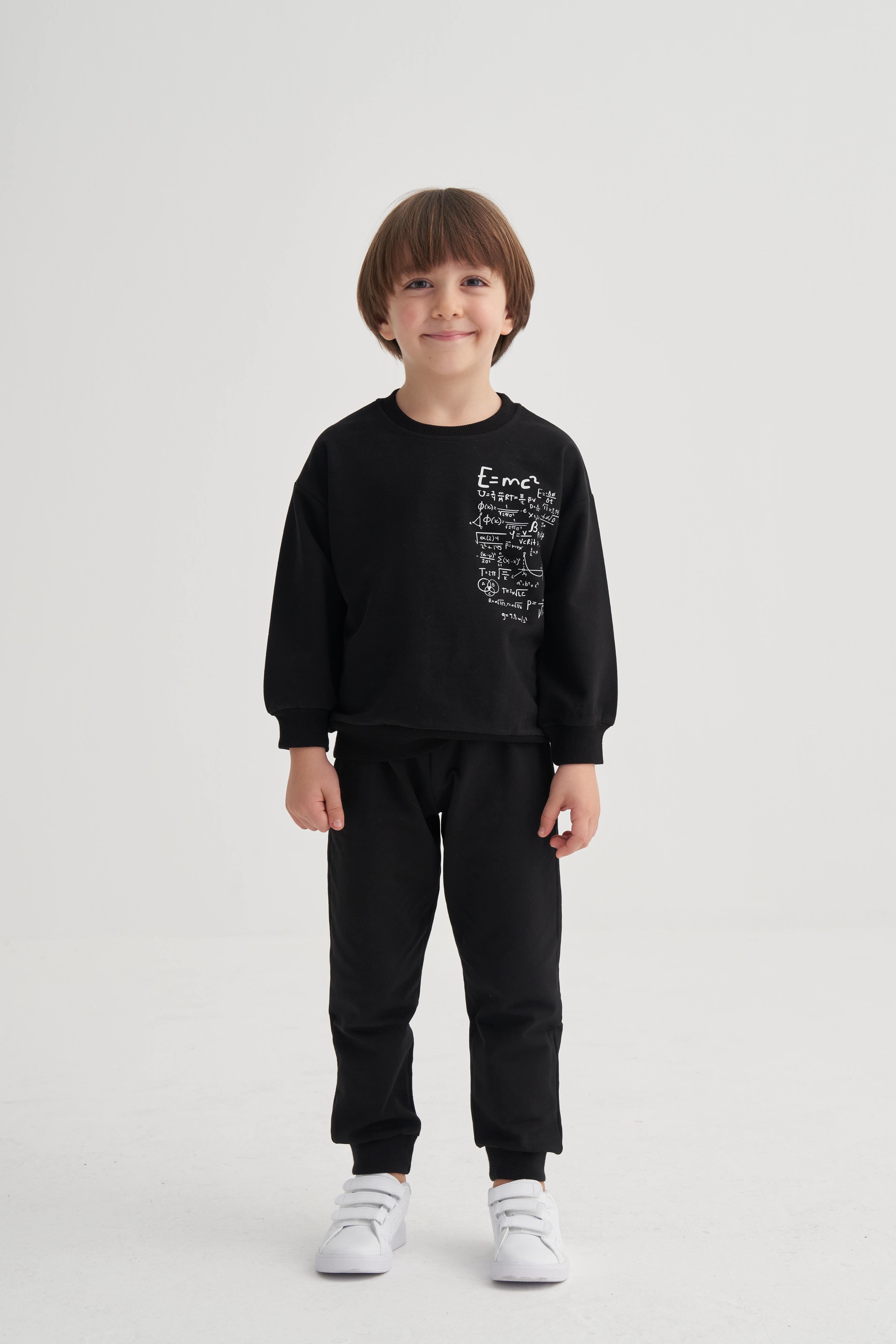 Cigitİşlem Baskılı Eşofman Takım 2-7 Yaş Siyah