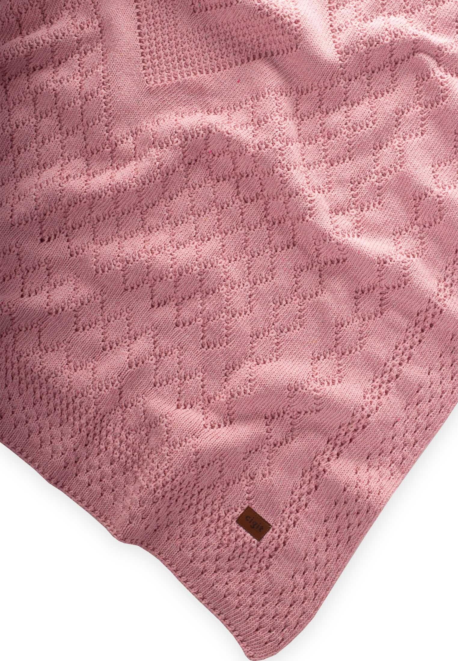 CigitFloransa Model Kutulu Battaniye 80X100 Cm Pembe