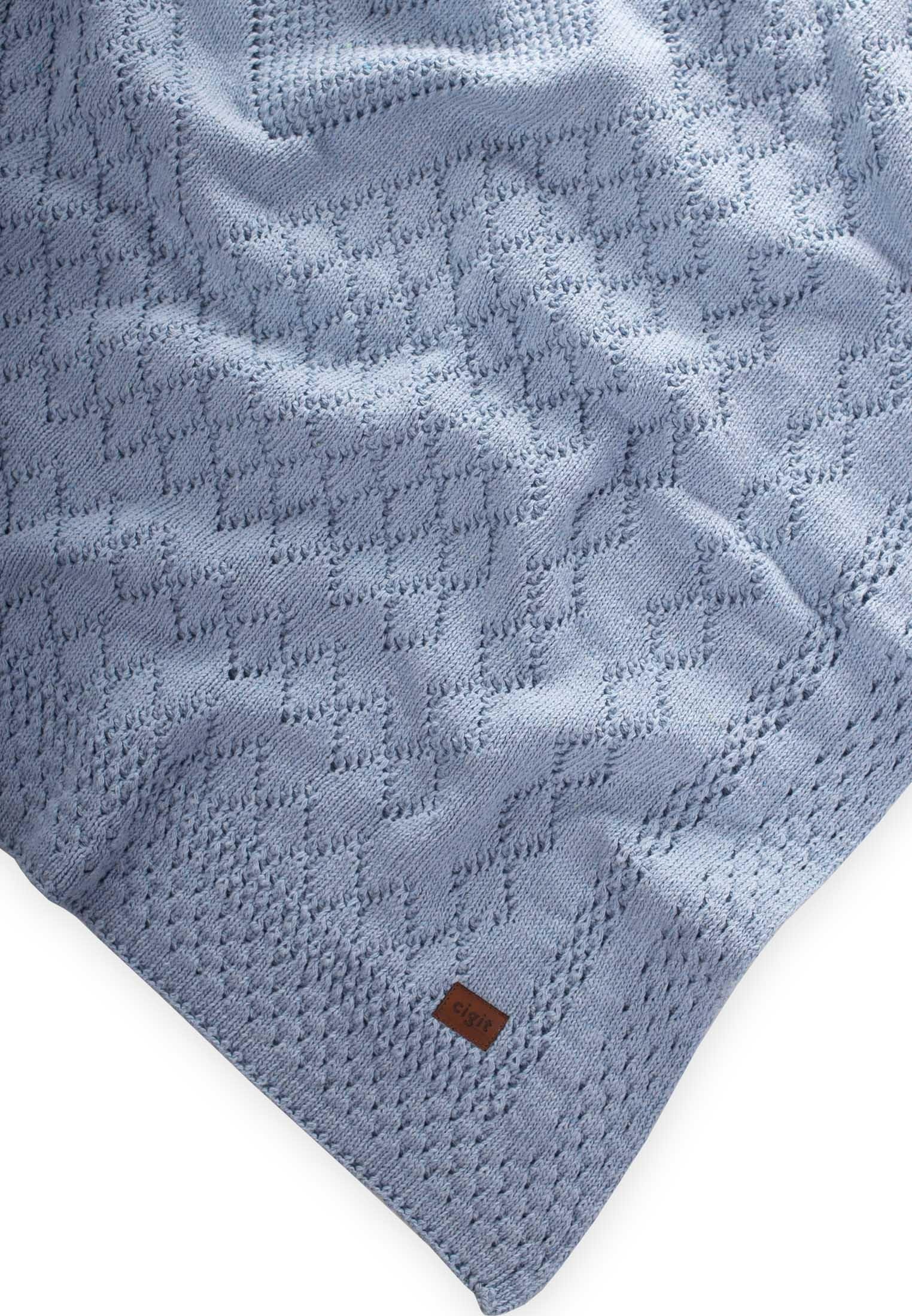 CigitFloransa Model Kutulu Battaniye 80X100 Cm A MAVİ