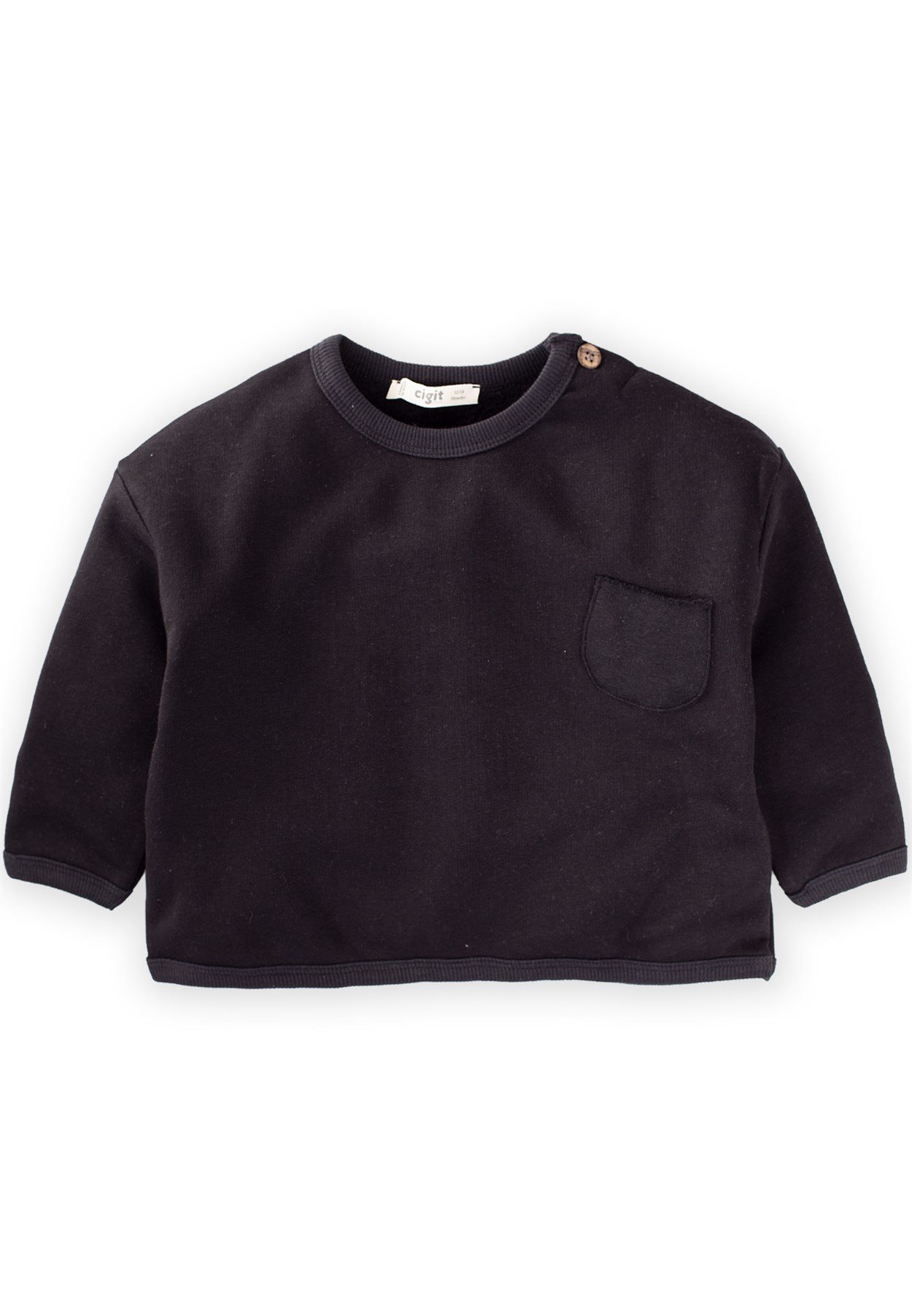 CigitGeniş Kesim Sweat 1-5 Yaş Siyah
