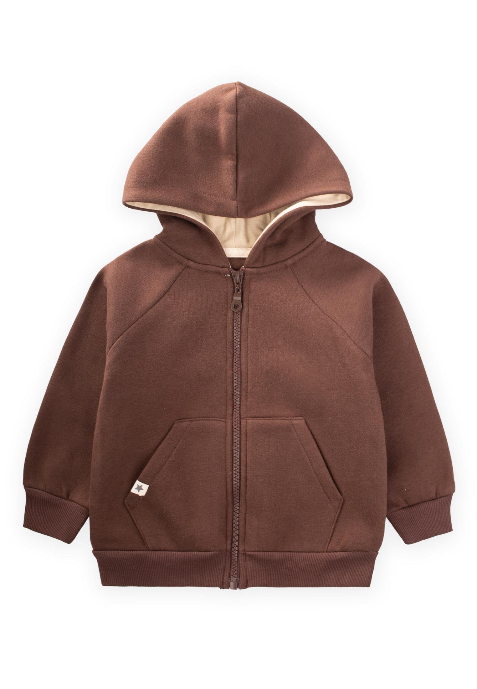 CigitHooded Zipper Cardigan Age 1-10 Brown