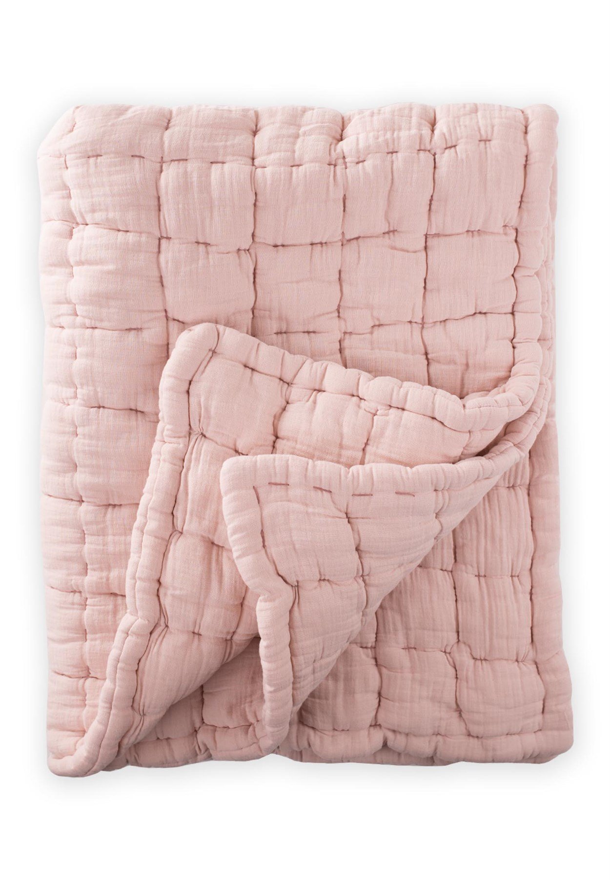 100342 - 5002Kare El İşi Yorgan 100X100 Cm PUDRA PEMBE - CigitCigitKare El İşi Yorgan 100X100 Cm PUDRA PEMBE