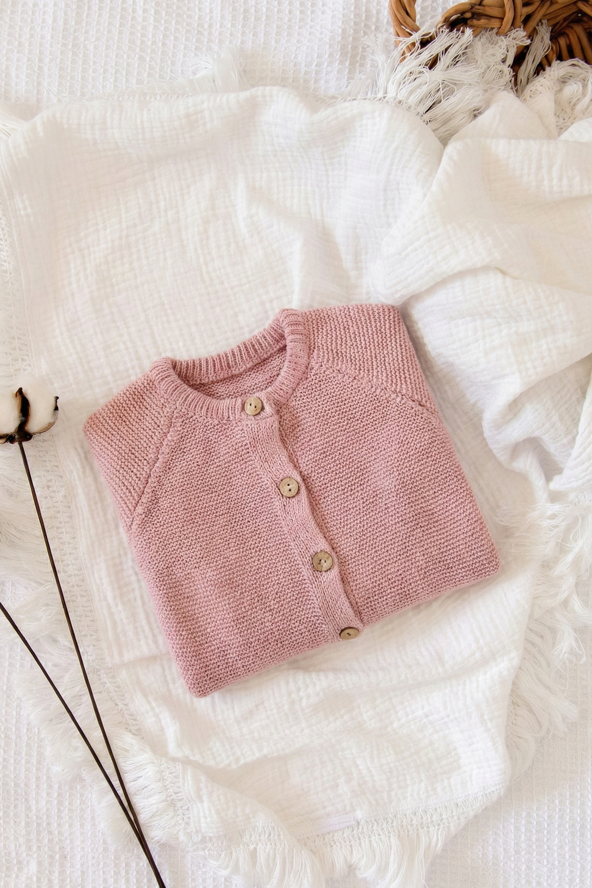 CigitLinks Triko Hırka 1-8 Yaş Pudra Pembe