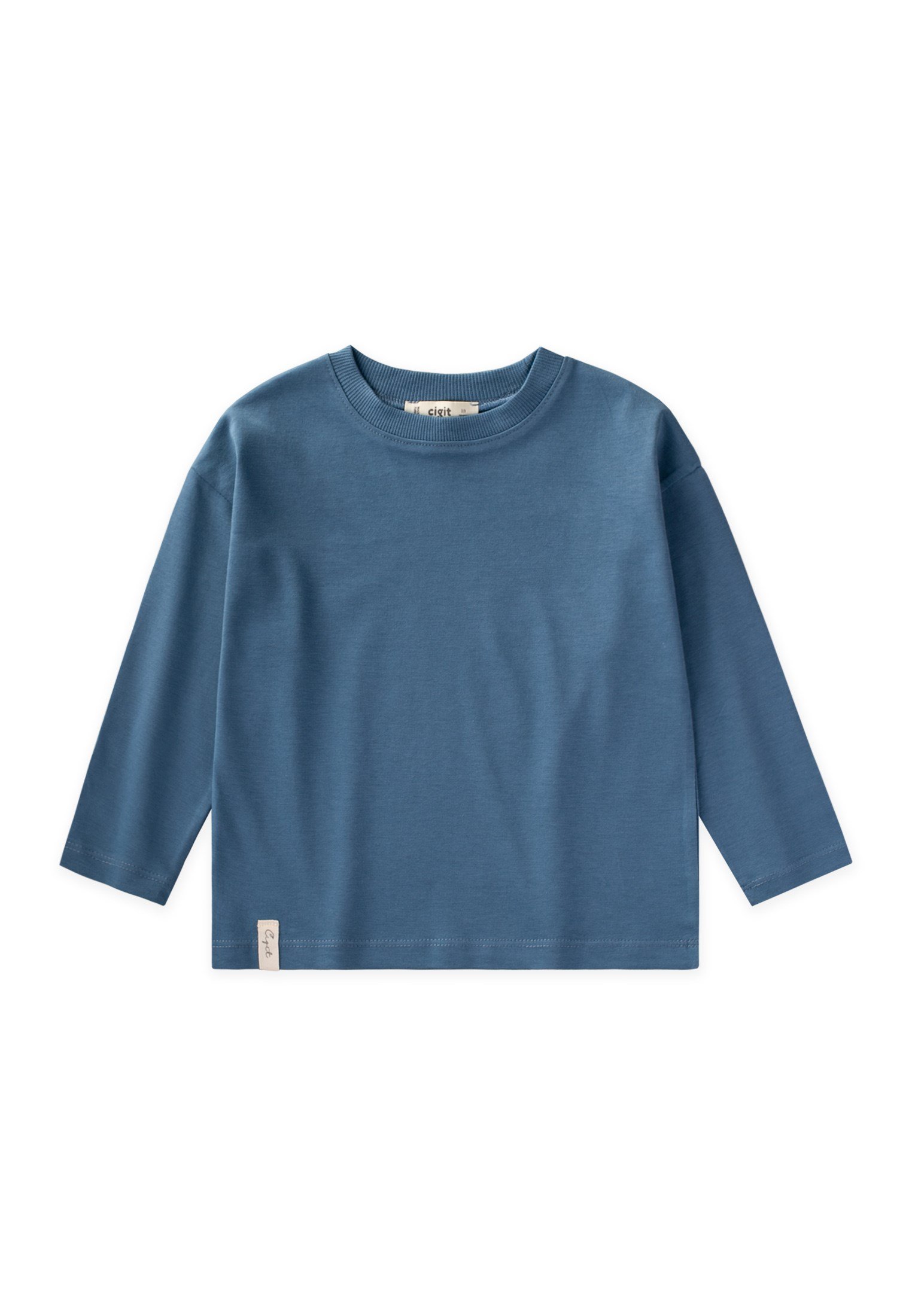 CigitMevsimlik Basic T-Shirt 8-12 Yaş İndigo Mavi
