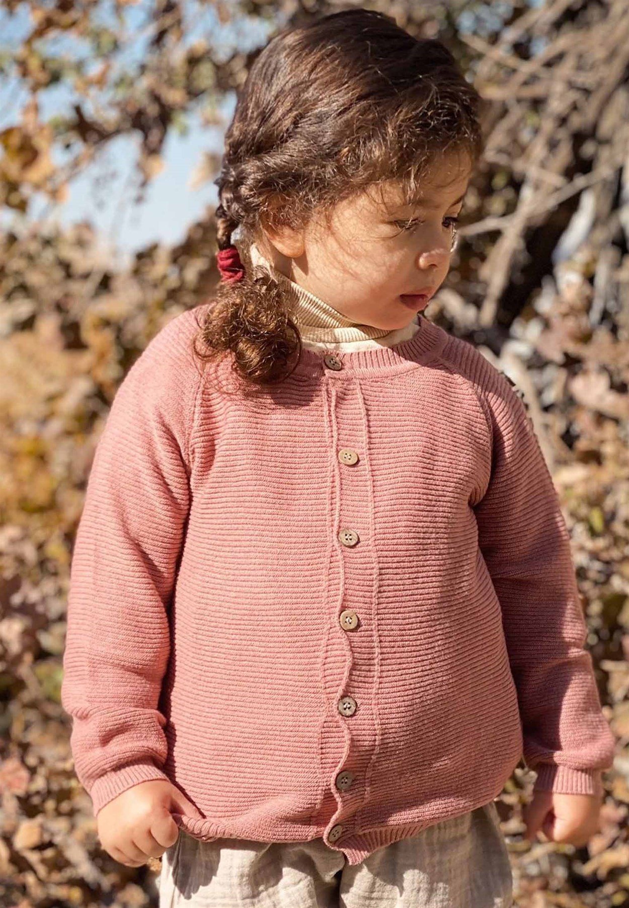 CigitMevsimlik Triko Hırka 1-5 Yaş Gül Kurusu