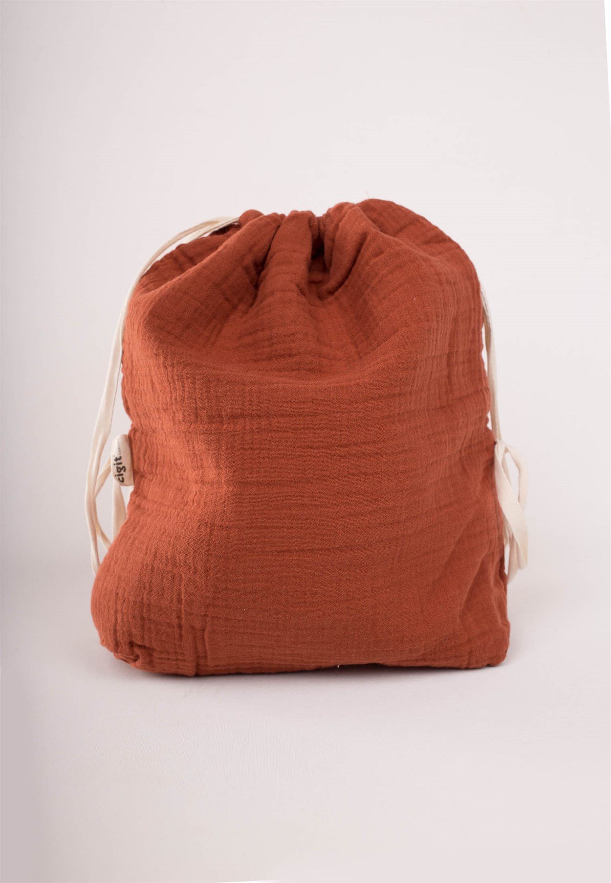 100230 - 5067CigitMüslin Çocuk Sırt Çantası 28X30 cm RUST