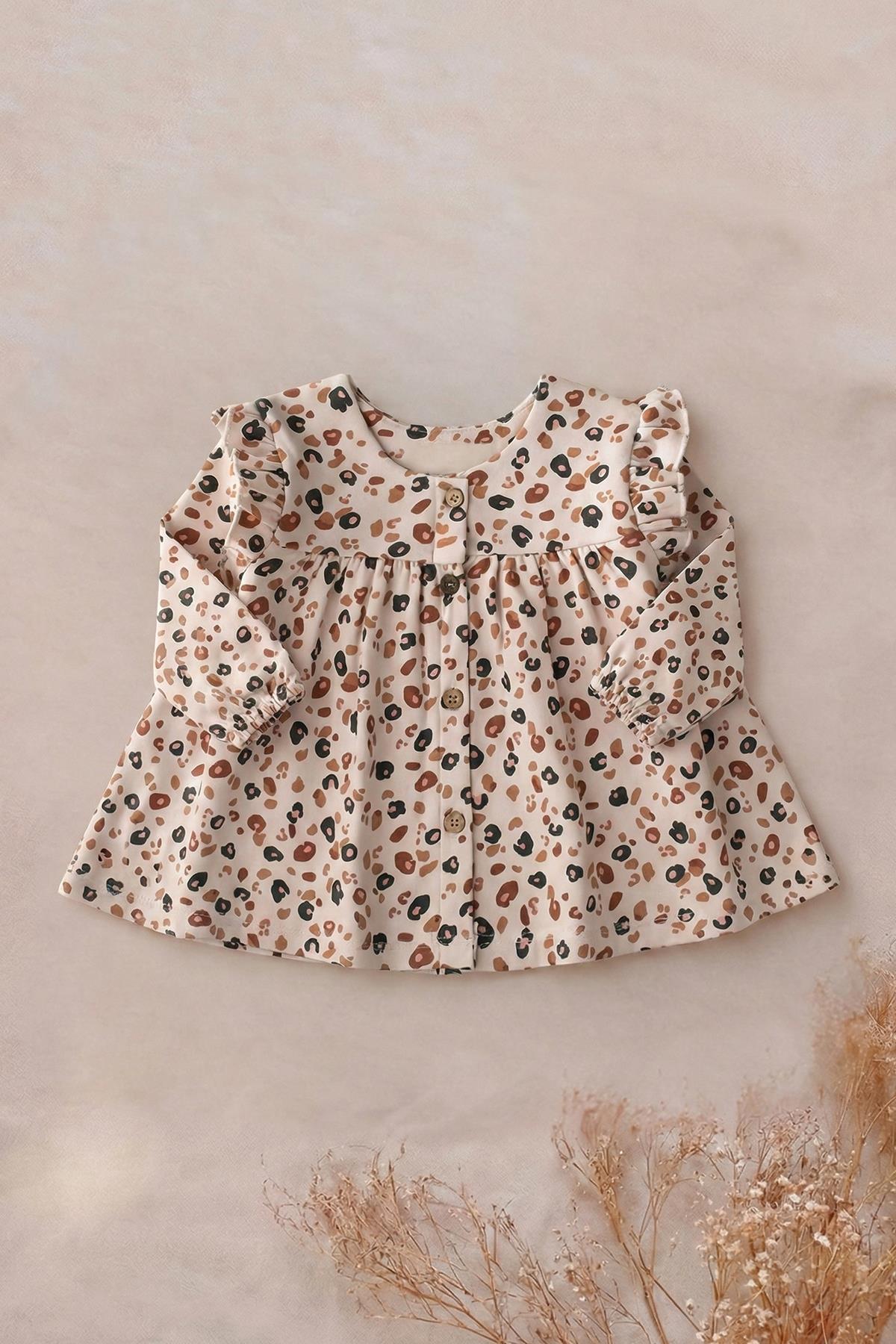 CigitOversize Desenli Hırka 1-5 Yaş TAŞ