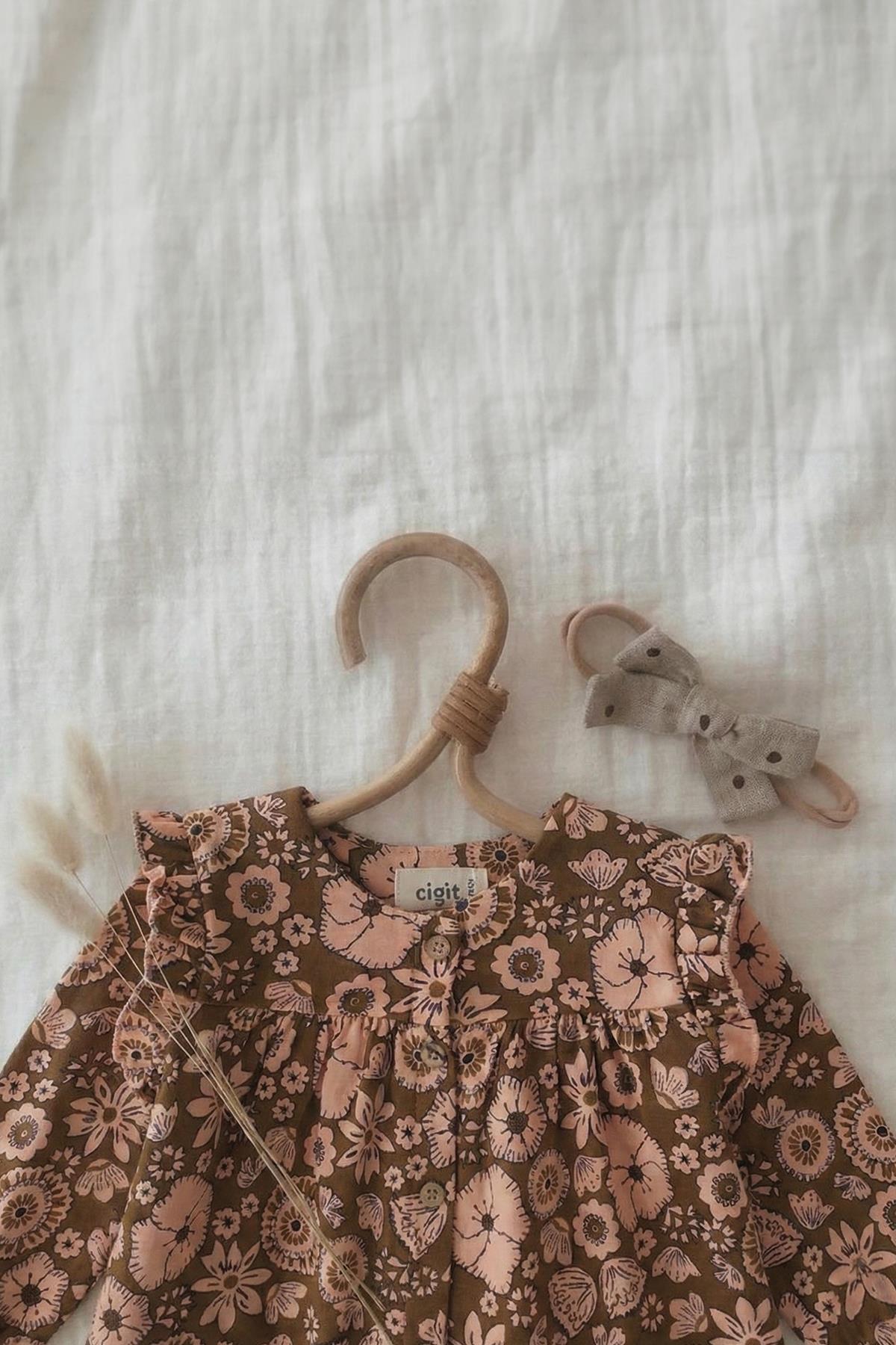 CigitOversize Desenli Hırka 1-5 Yaş YEŞİL