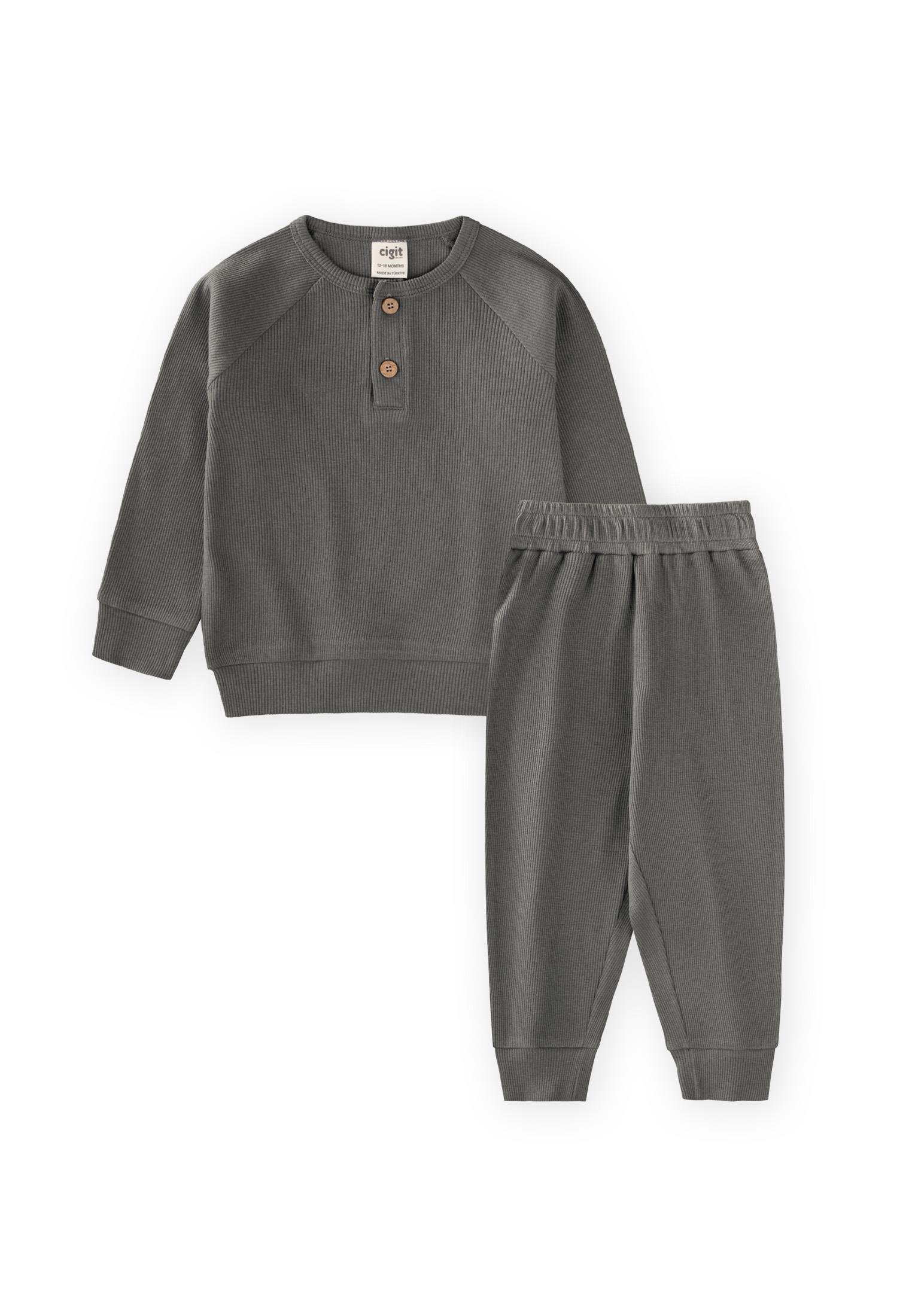 CigitReglan Kol Patlı Erkek Basıc Takım 1-6 Yaş Vizon
