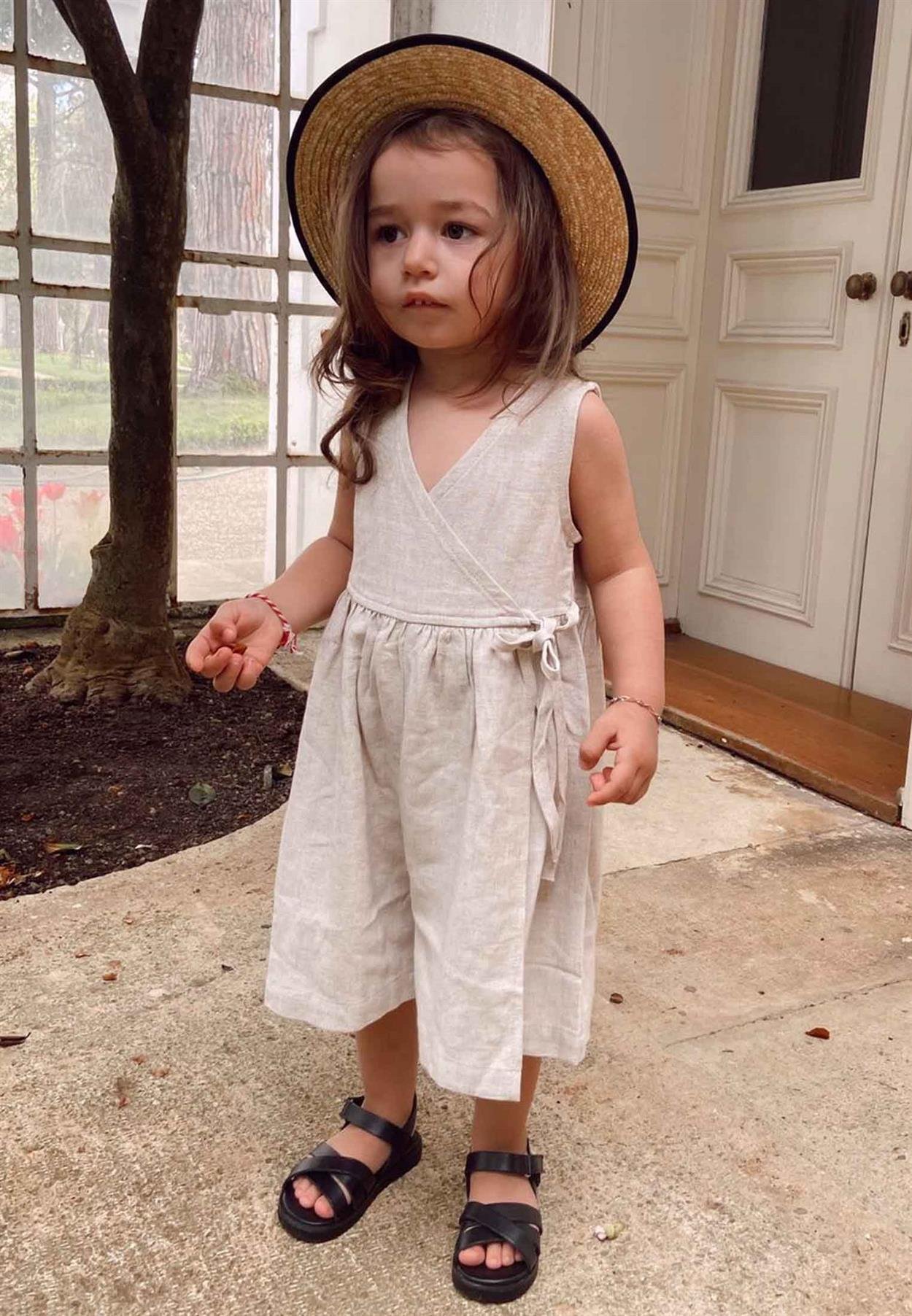 CigitSarh Anvelop Elbise 2-7 Yaş Nature