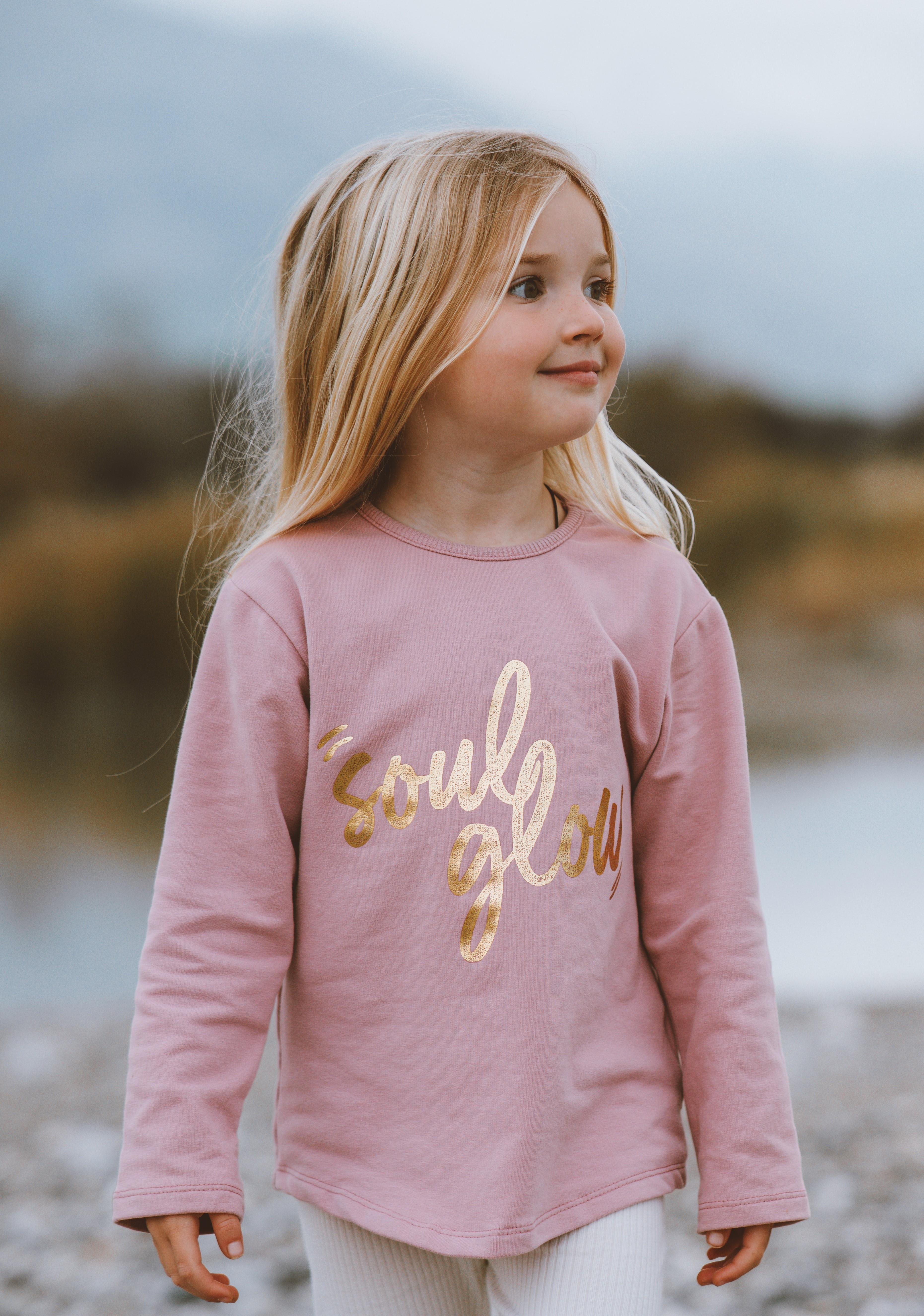 CigitSoul Glow Varak Baskılı Sweatshırt 2-10 Yaş LEYLAK