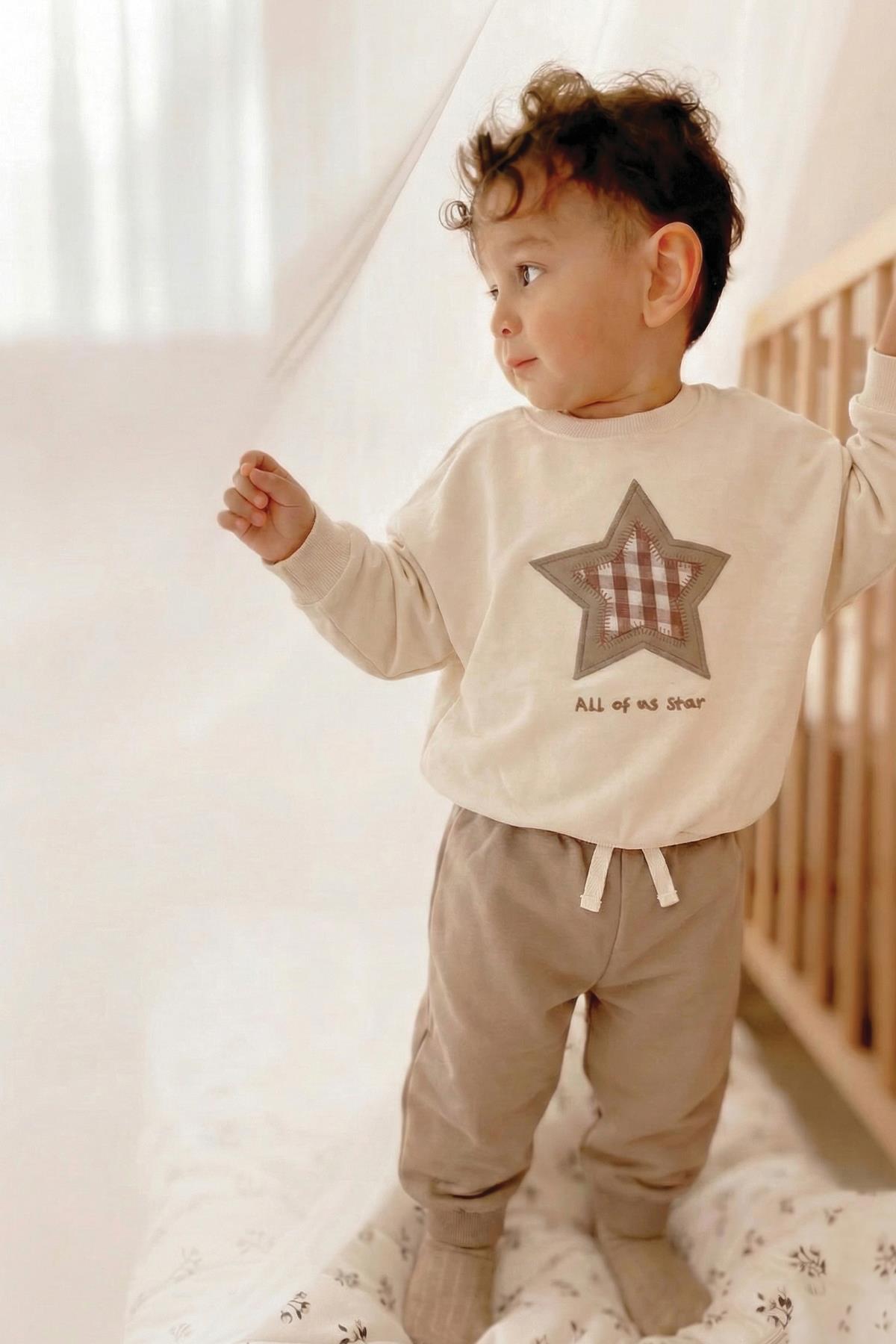 CigitSweatshirt Takım 1-7 Yaş Ekru S Vizon