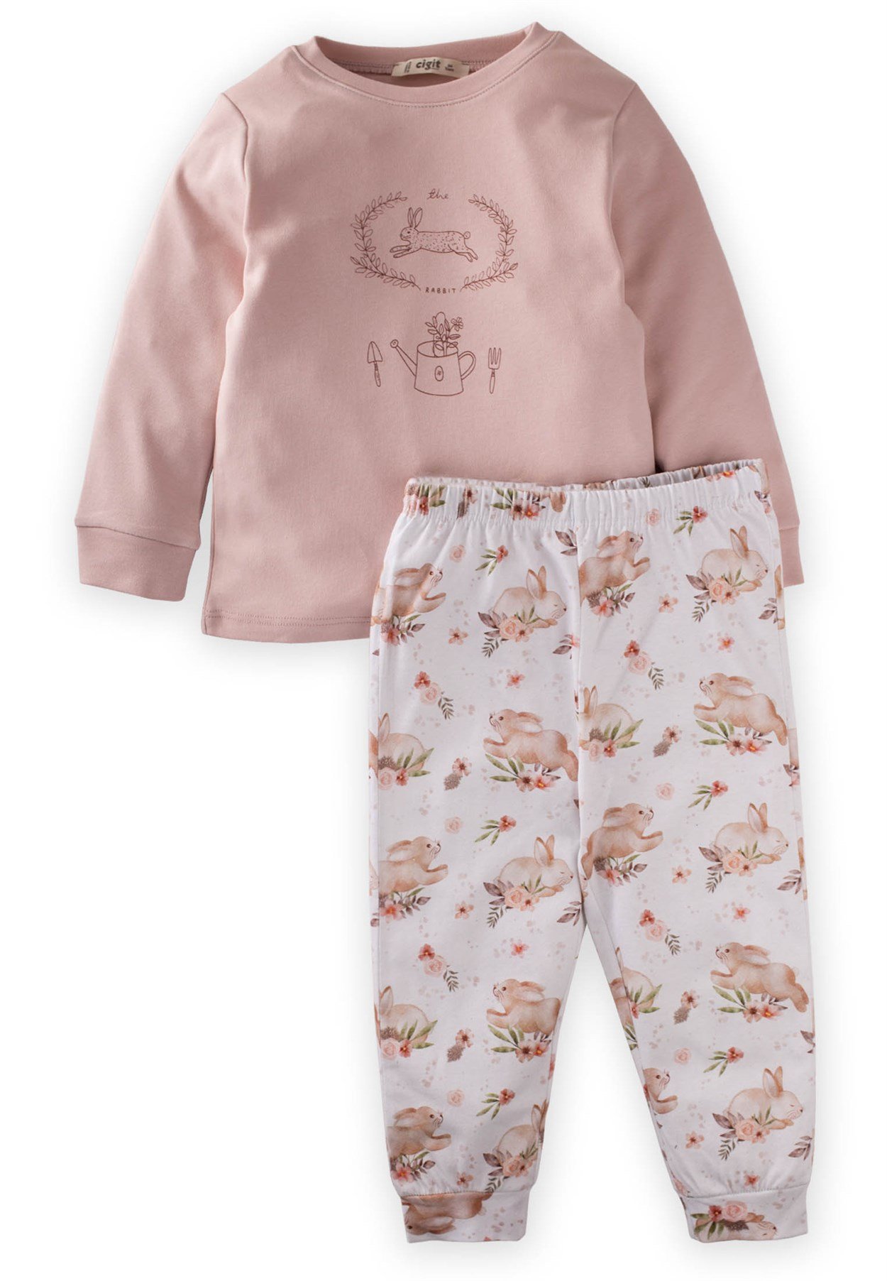 50256 - 5002Tavşan Baskılı Pijama Takımı 3-8 Yaş Pudra Pembe - Fırsat ÜrünüCigitTavşan Baskılı Pijama Takımı 3-8 Yaş Pudra Pembe