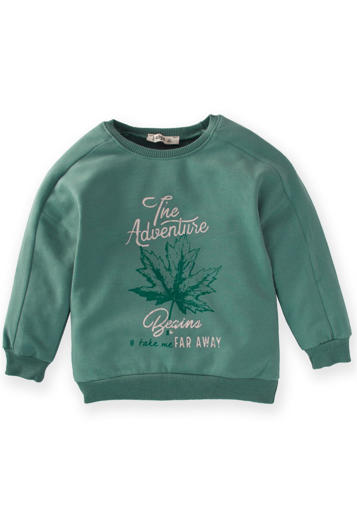 81021 - 5003Yaprak Baskılı Kolu Parçalı Swatshirt 3-9 Yaş Çağla Yeşili - Yeni SezonCigitYaprak Baskılı Kolu Parçalı Swatshirt 3-9 Yaş Çağla Yeşili