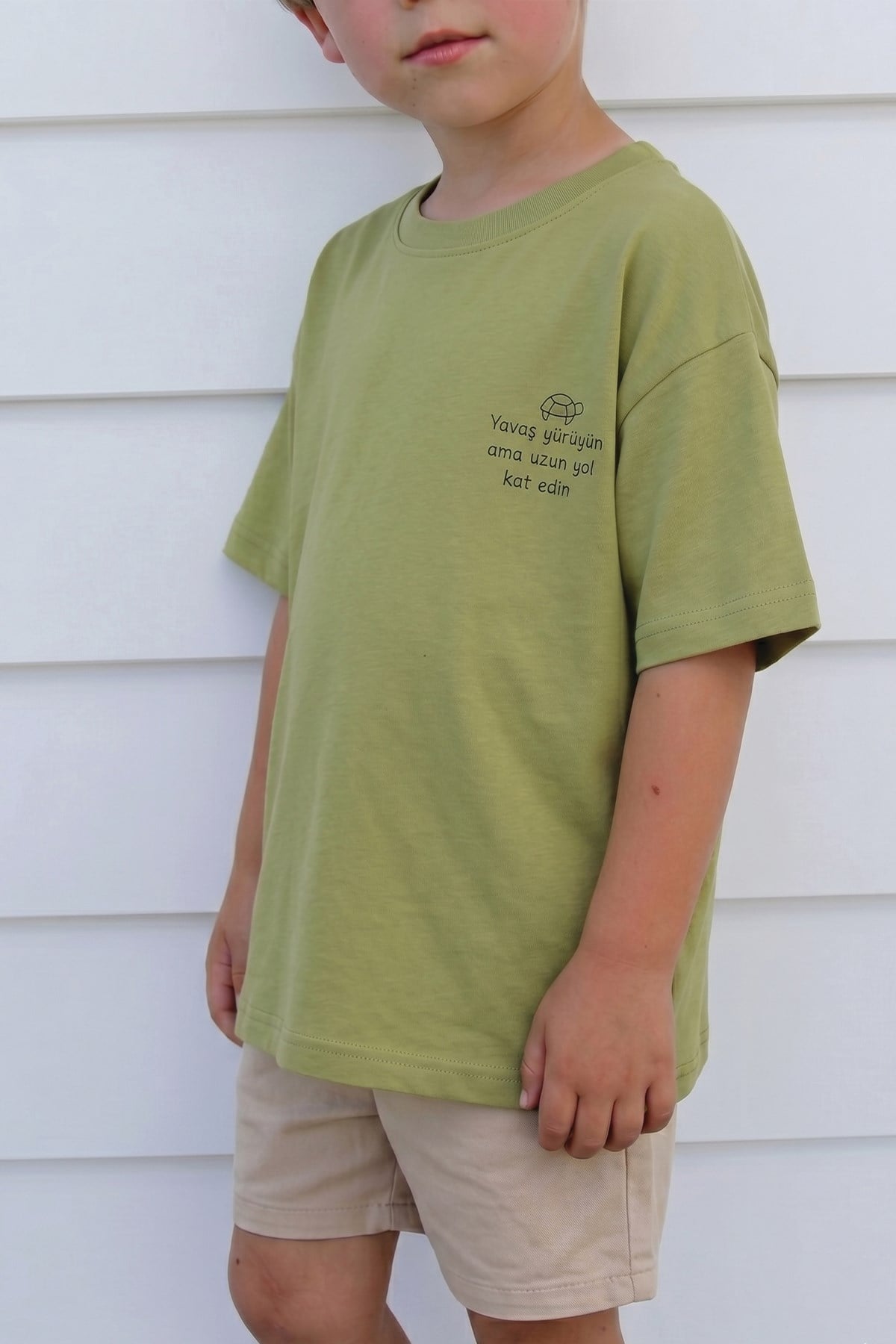 CigitSlogan Baskılı T-Shirt 2-10 Yaş Lime