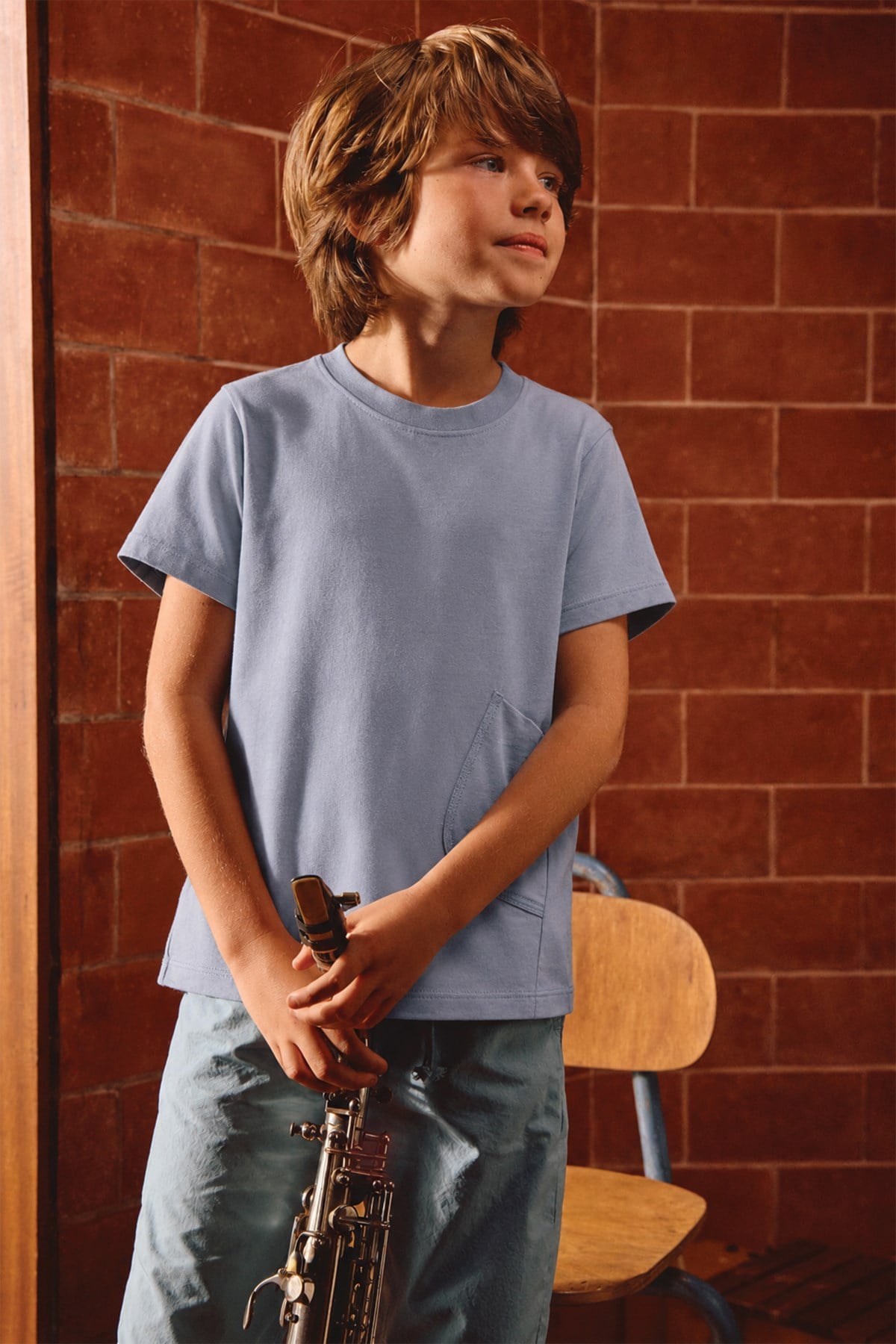 CigitT-Shirt 1-8 Yaş Pastel Mavi