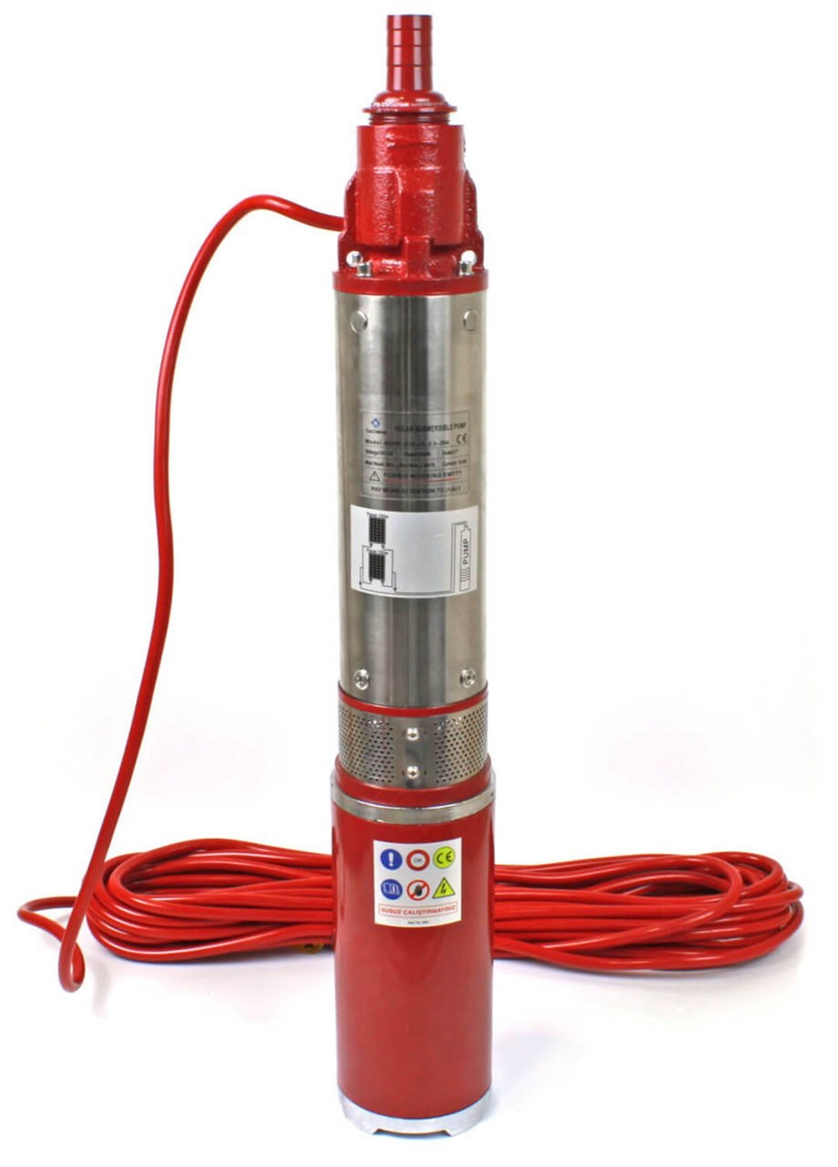 12 Volt Dc Solar Güneş Enerjili Kademeli Dalgıç Pompa 23 Mss 2.30 m³/h  200 Watt