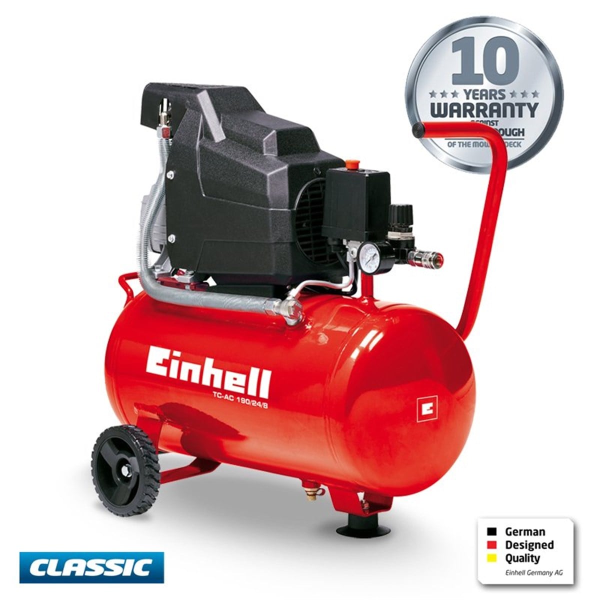 Einhell TC-AC 190/24/8 Hava Kompresörü (YAĞLI) 165 L/Dk 24 Litre Tanklı