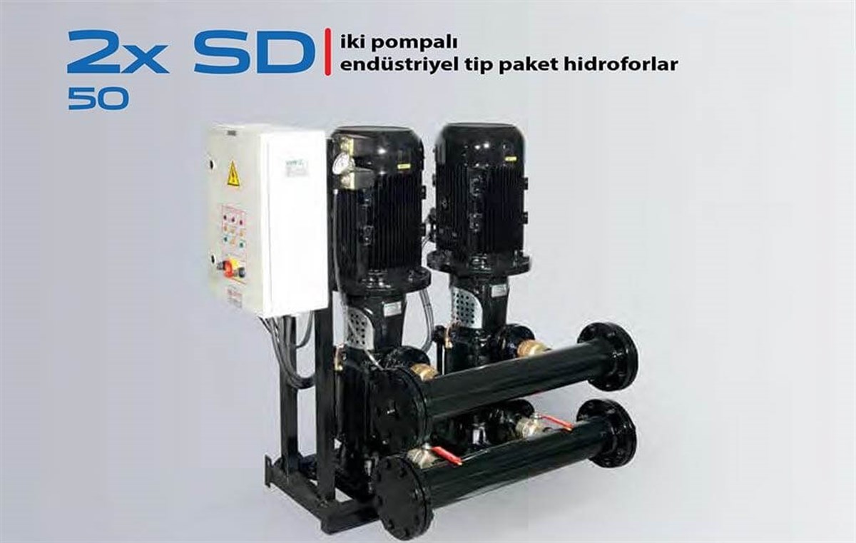 Komm 2x SD 50 İki Pompalı Endüstriyel Tip Paket Hidrofor