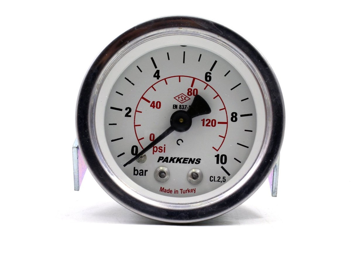 Pakkens 0-10 Bar 63 mm Arkadan Bağlantılı Panotipi Kuru Manometre G 1/4 inç