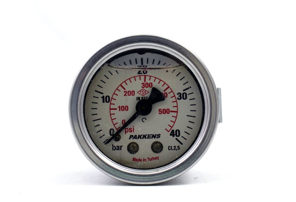 Pakkens 0-40 Bar 100 mm Arkadan Bağlantılı Panotipi Gliserinli Manometre G 1/2 inç