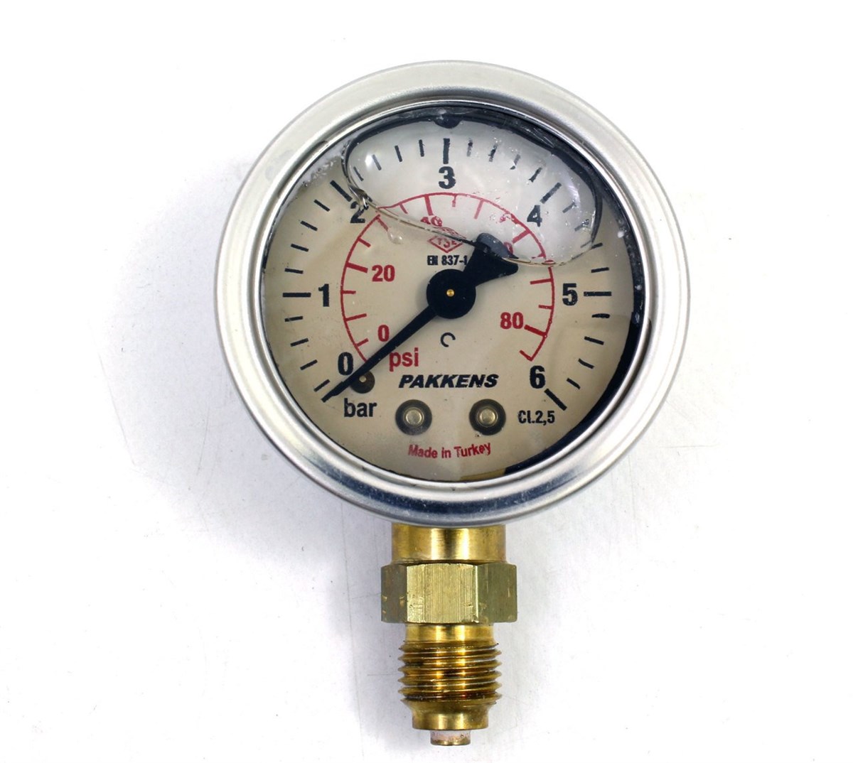 Pakkens 0-6 Bar 50 mm Alttan Bağlantılı Gliserinli Manometre G 1/4 inç