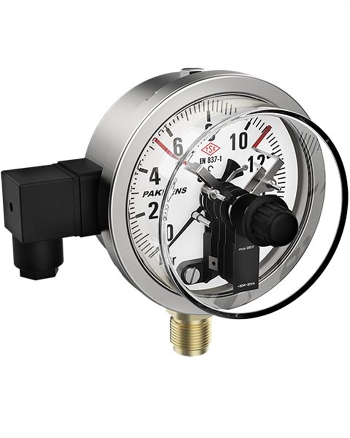 Pakkens Çap 160 Çift Kontaklı Hassas Basınç Ölçer Arkadan Bağlantılı Eksenden Kaçık CL 1,0 G1/2’’