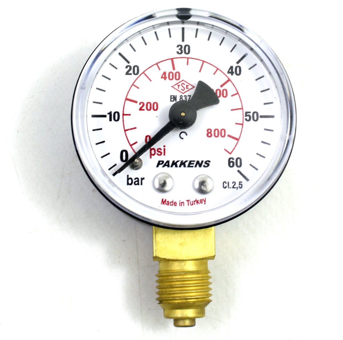 Pakkens Çap 63 0/60 Bar Kuru Tip Basınç Ölçer, Manometre, Basınç Göstergesi 1/4''